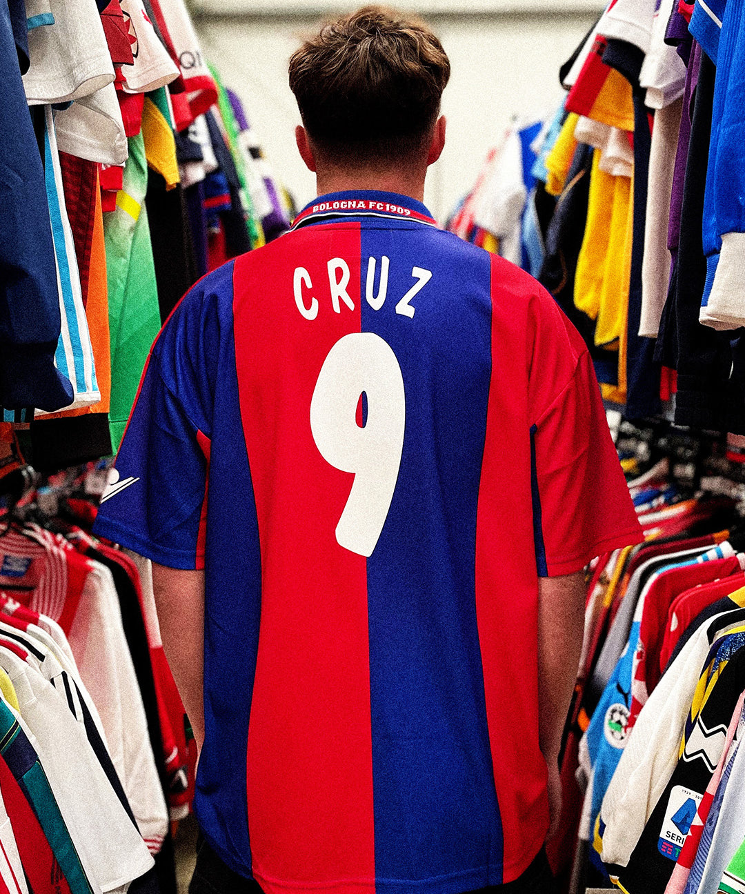 cult kits | just dropped , Bologna , Cruz 9 , Macron , home football shirt , serie a , rare football shirt , soccer jersey , retro , classic football shirts.