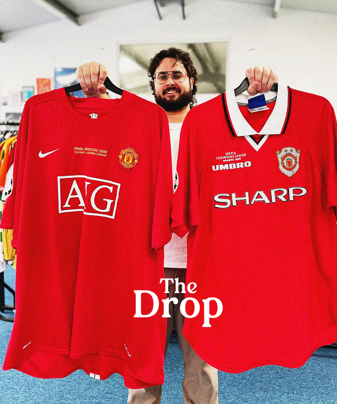 cult kits | new in , football shirts , authentic , soccer jersey , retro , vintage , classic , classic football shirt , vintage football shirt , short sleeved ,football boots , Manchester United , 2008 Moscow Final Embroidered , Champions League 1999 embroidered shirt , Umbro , Nike