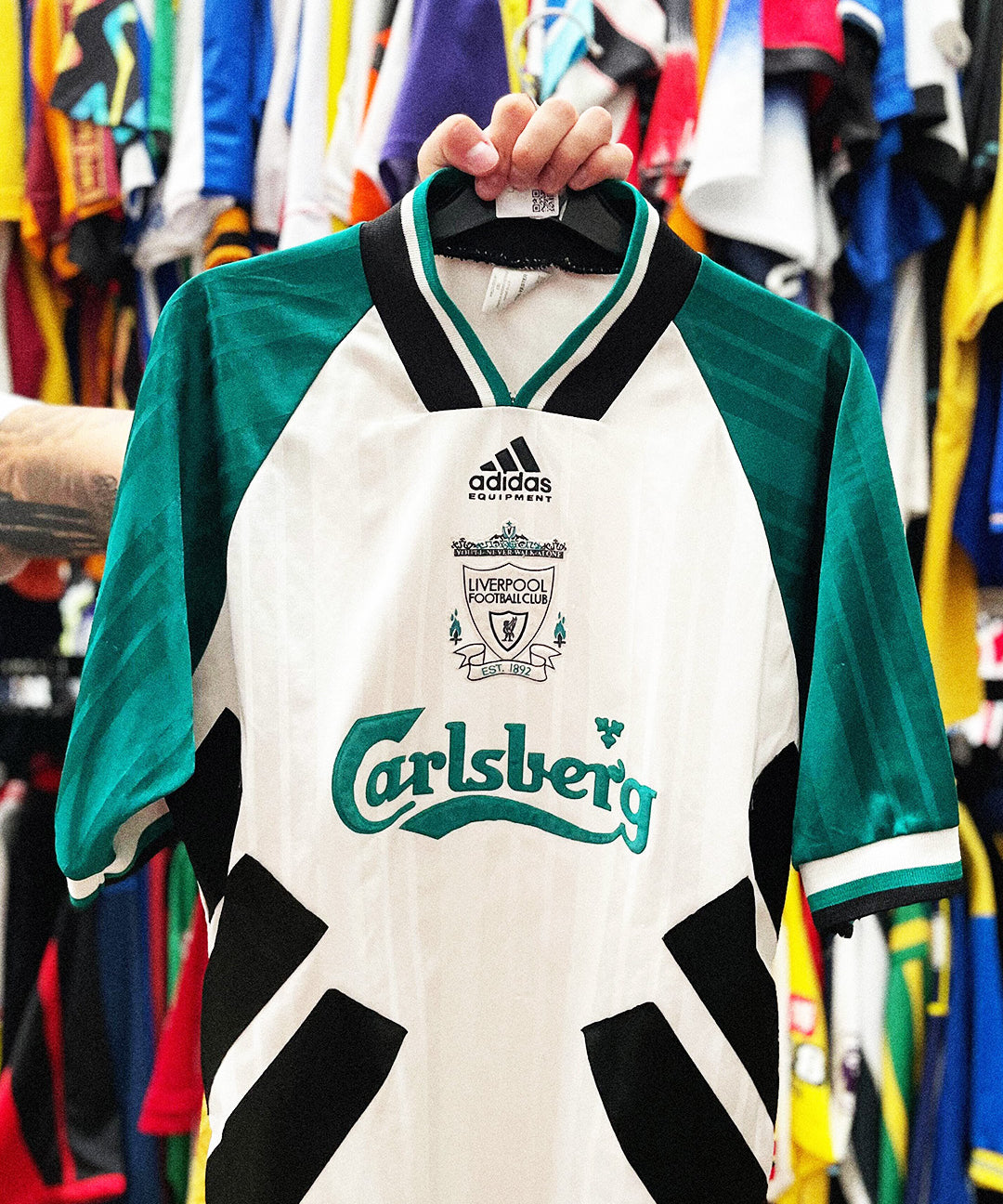 Cult Kits |  Liverpool , adidas , away shirt  , 90's , short sleeve , Football shirts , Retro , Soccer Jersey, Classic football shirts , Classic soccer jersey , Vintage football shirt , cult kits , festival fits , unique football shirts