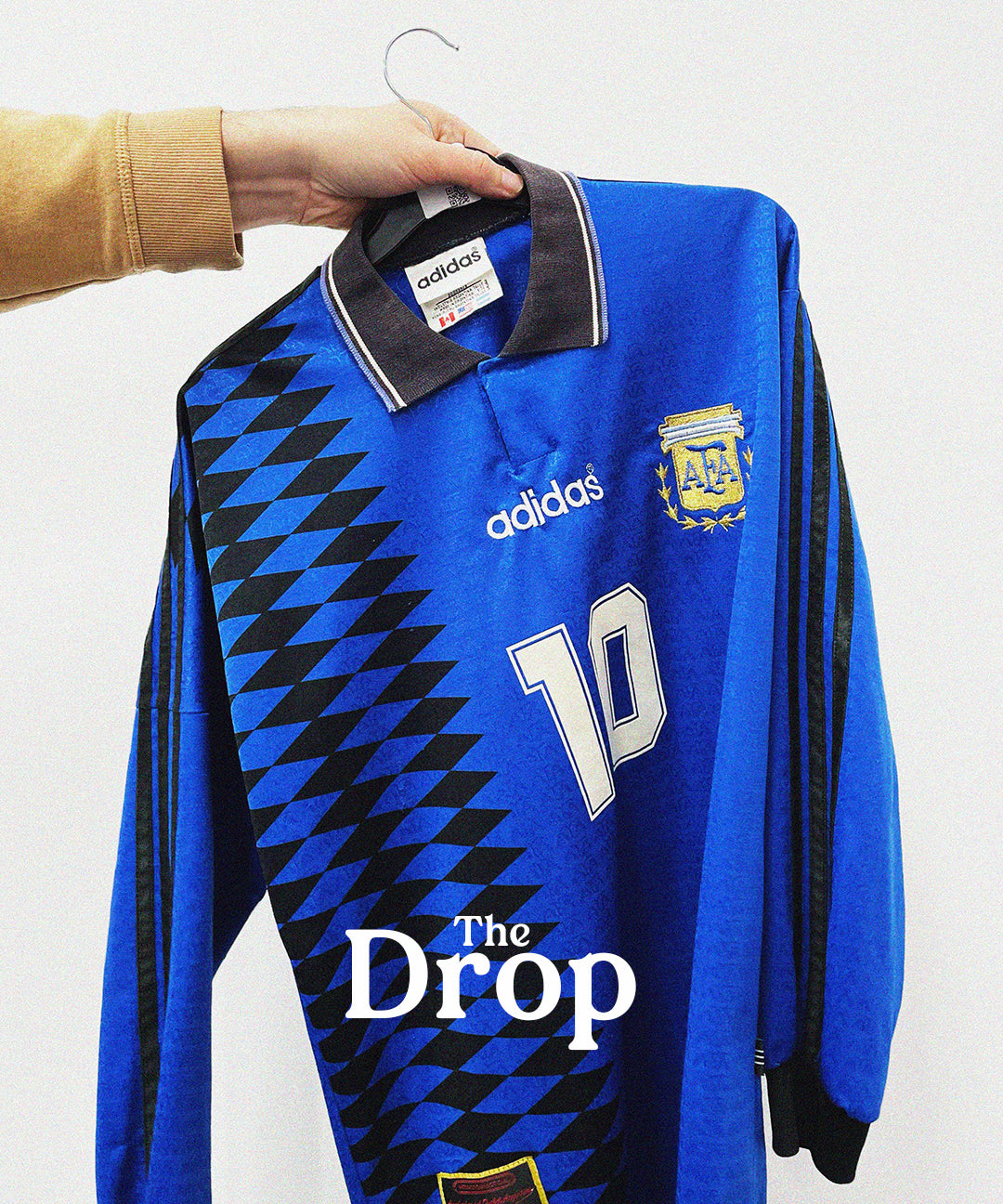 cult kits | new in collection | the drop , football shirts , soccer jerseys , retro , vintage , classic , classic football shirts , vintage football shirts , modern , modern football shirts , legends , named & numbered , authentic , original , 90's , noughties , style , fashion , Maradona , Argentina , 1994 , adidas , away shirt.