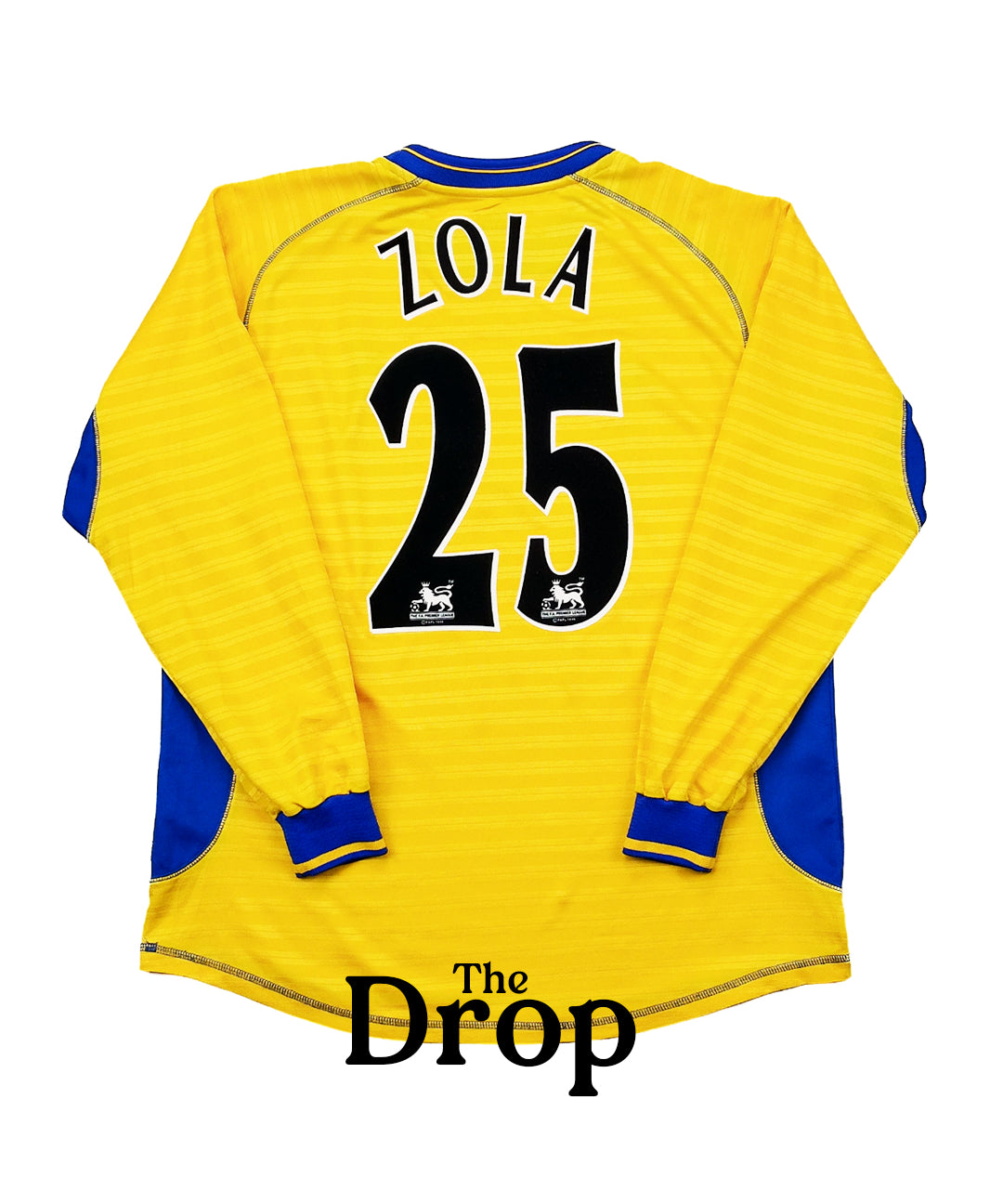 cult kits | new in collection | the drop , football shirts , soccer jerseys , retro , vintage , classic , classic football shirts , vintage football shirts , modern , modern football shirts , legends , named & numbered , authentic , original , 90's , noughties , style , fashion , Zola , Chelsea , long sleeved , umbro , away shirt.