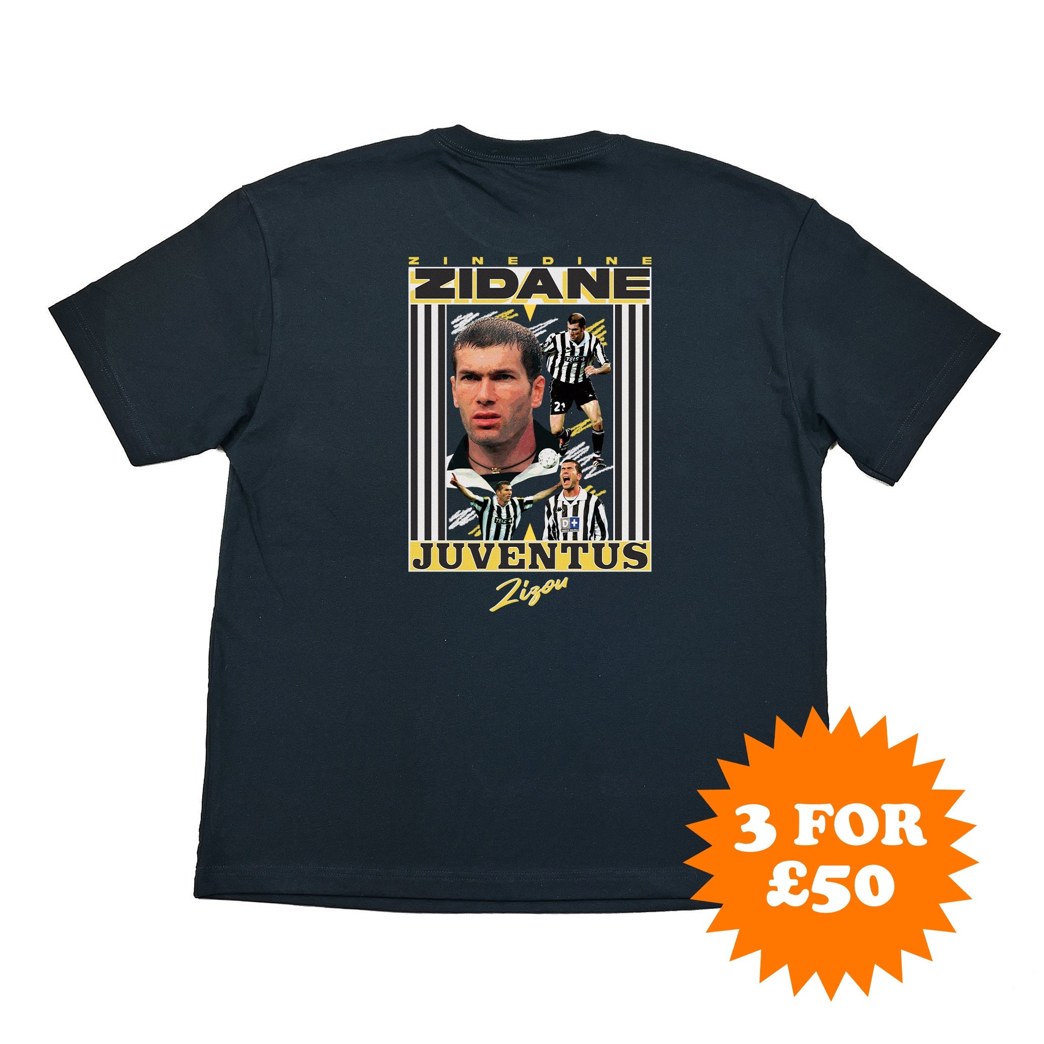 Juventus Zizou Bootleg Tee - 90s Zidane Graphic T-Shirt at Cult Kits
