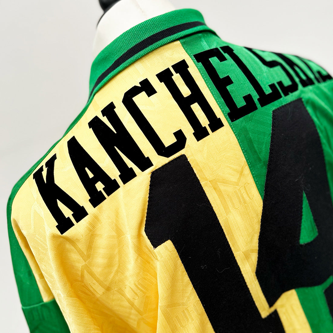 Cult Kits | Manchester United , Newton Heath , away shirt , Kanchelskis , match prepared , match worn , football shirt , soccer jersey , vintage jersey , cult archive collection , retro , 90's , classic football shirts , vintage football shirts .