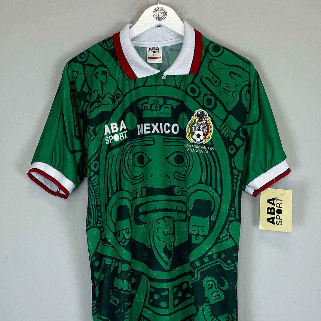 Shop 1998 MEXICO *RE-ISSUE* HOME SHIRT (MULTIPLE SIZES) ABA SPORT, classic football shirts, vintage football shirts & retro soccer jerseys at Cult Kits