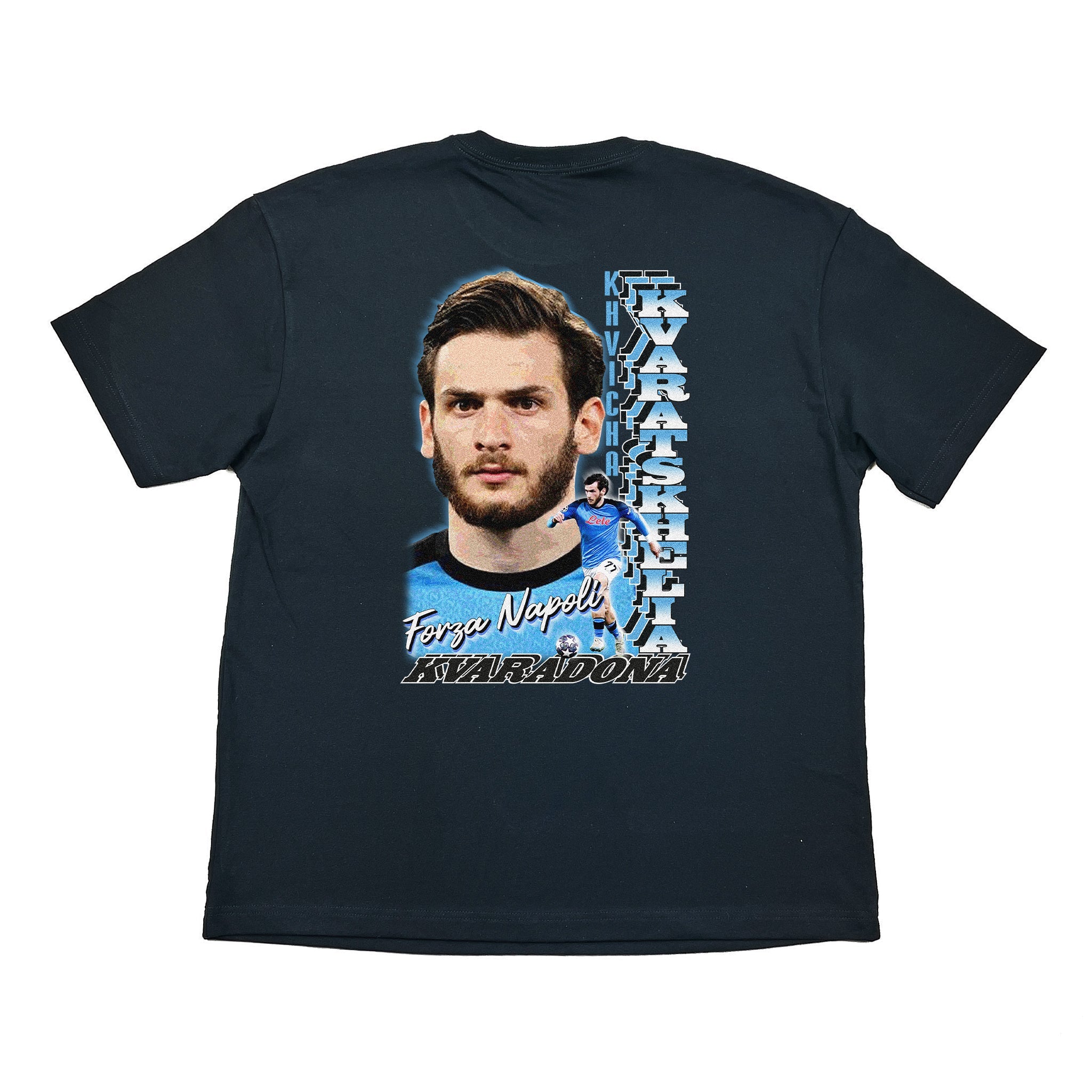 Buy Napoli Khvicha Kvaratskhelia Bootleg Tee ~ Free worldwide shipping ~ Authentic Vintage Football Shirts from Cult Kits