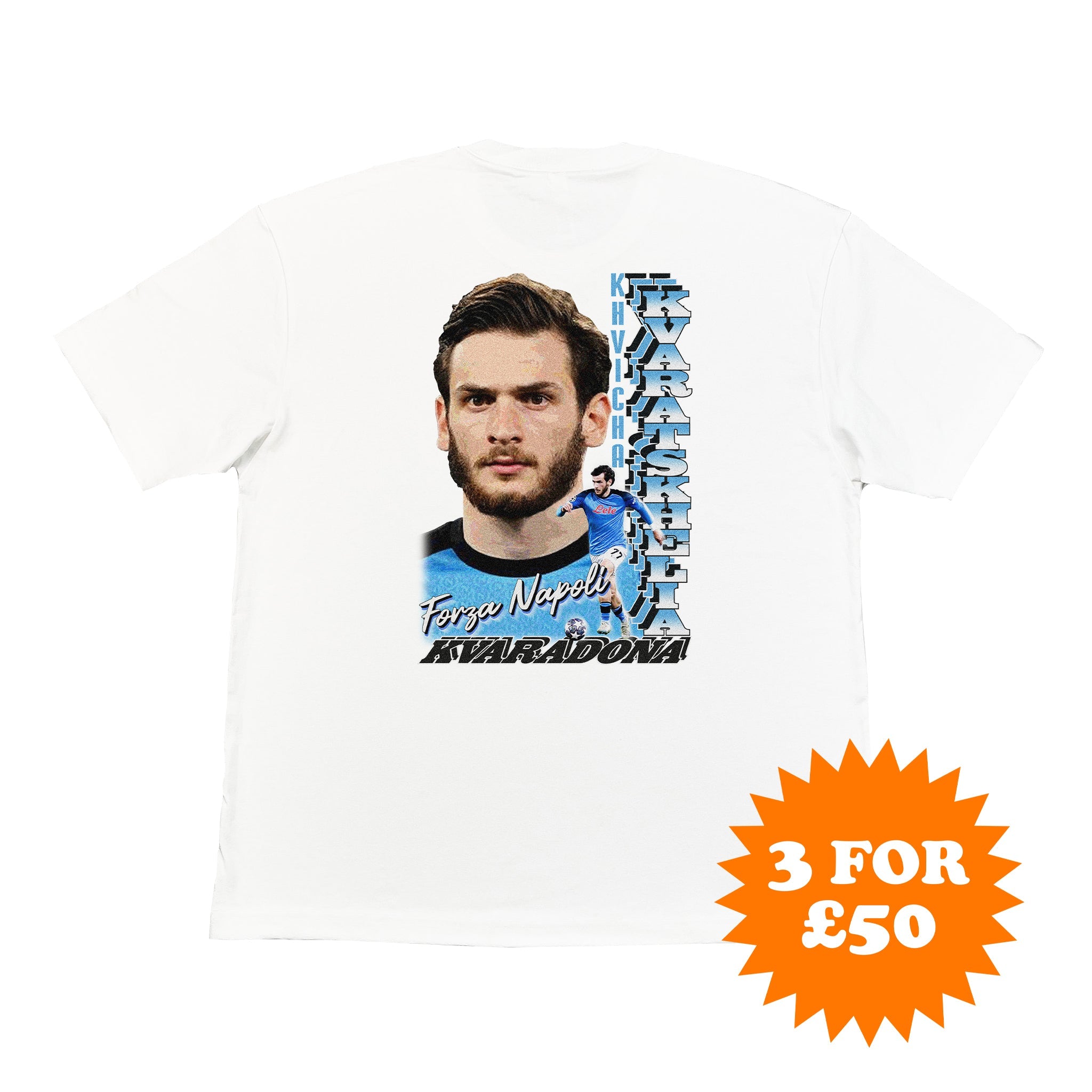 Buy Napoli Khvicha Kvaratskhelia Bootleg Tee ~ Free worldwide shipping ~ Authentic Vintage Football Shirts from Cult Kits
