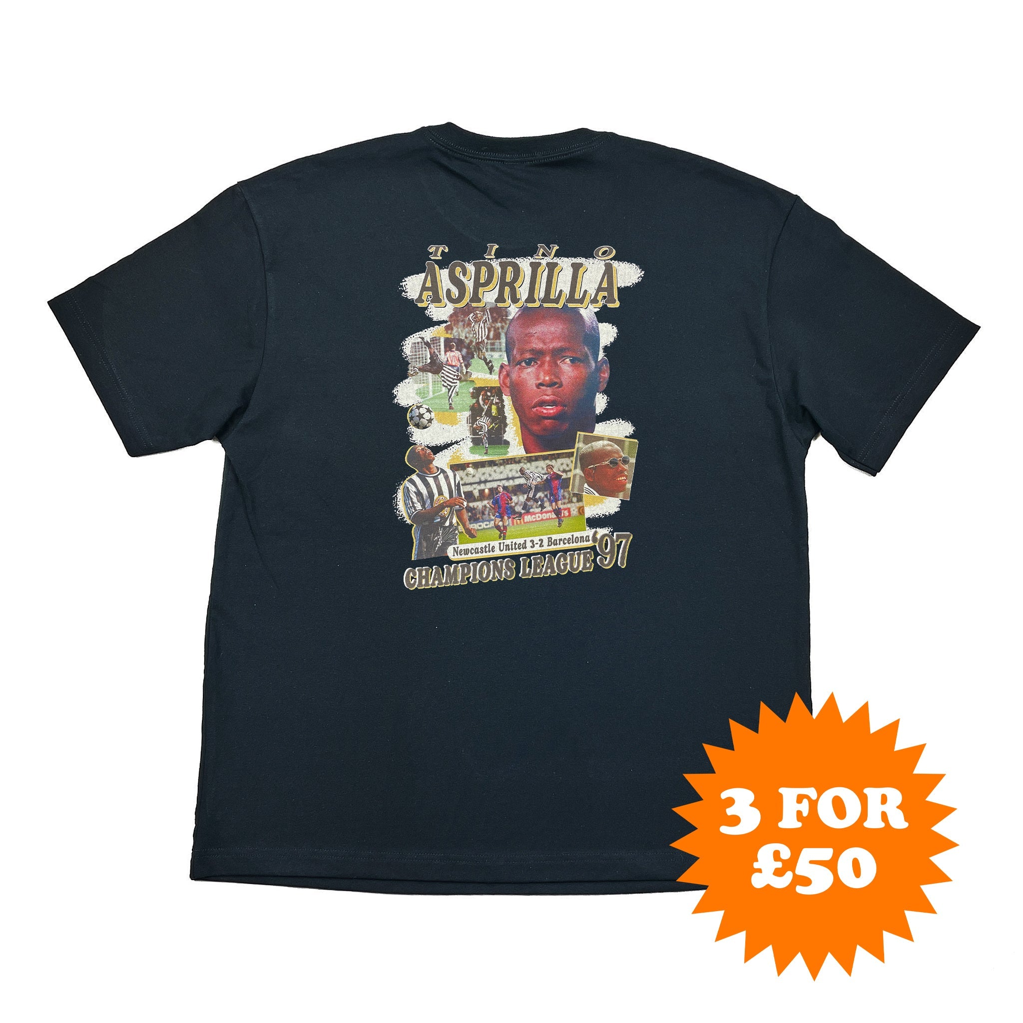 Newcastle United Asprilla Bootleg Tee - Toon Graphic T-Shirts at Cult Kits