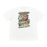 White Newcastle United Asprilla Bootleg Tee - Toon Graphic T-Shirts at Cult Kits