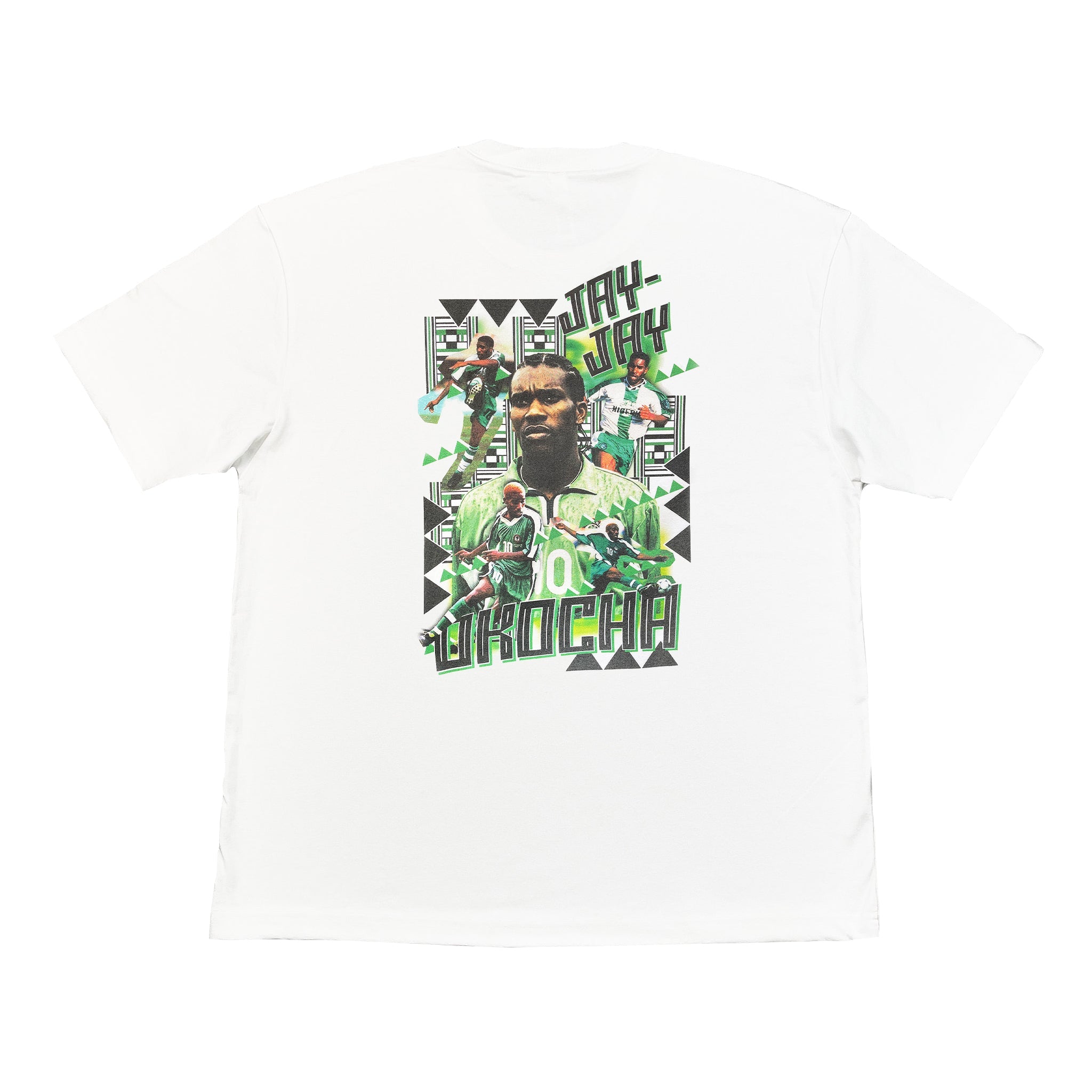White Nigeria Okocha Bootleg Tee - Jay-Jay Okocha T-Shirt at Cult Kits