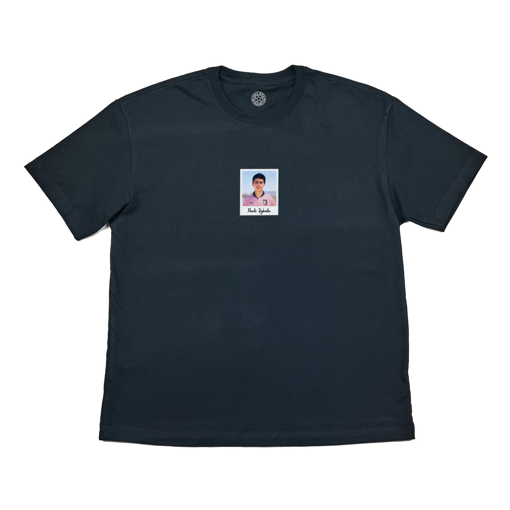 Black Palermo Dybala Polaroid Tee - 90s Paulo Dybala Palermo T-Shirt at Cult Kits