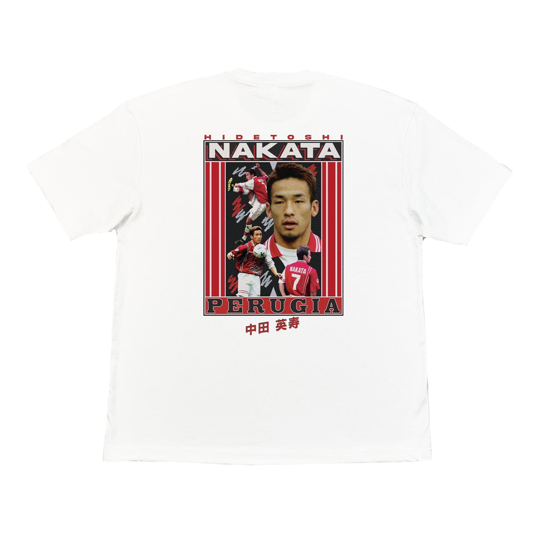 White Perugia Nakata Bootleg Tee - 90s Nakata Graphic T-Shirt at Cult Kits
