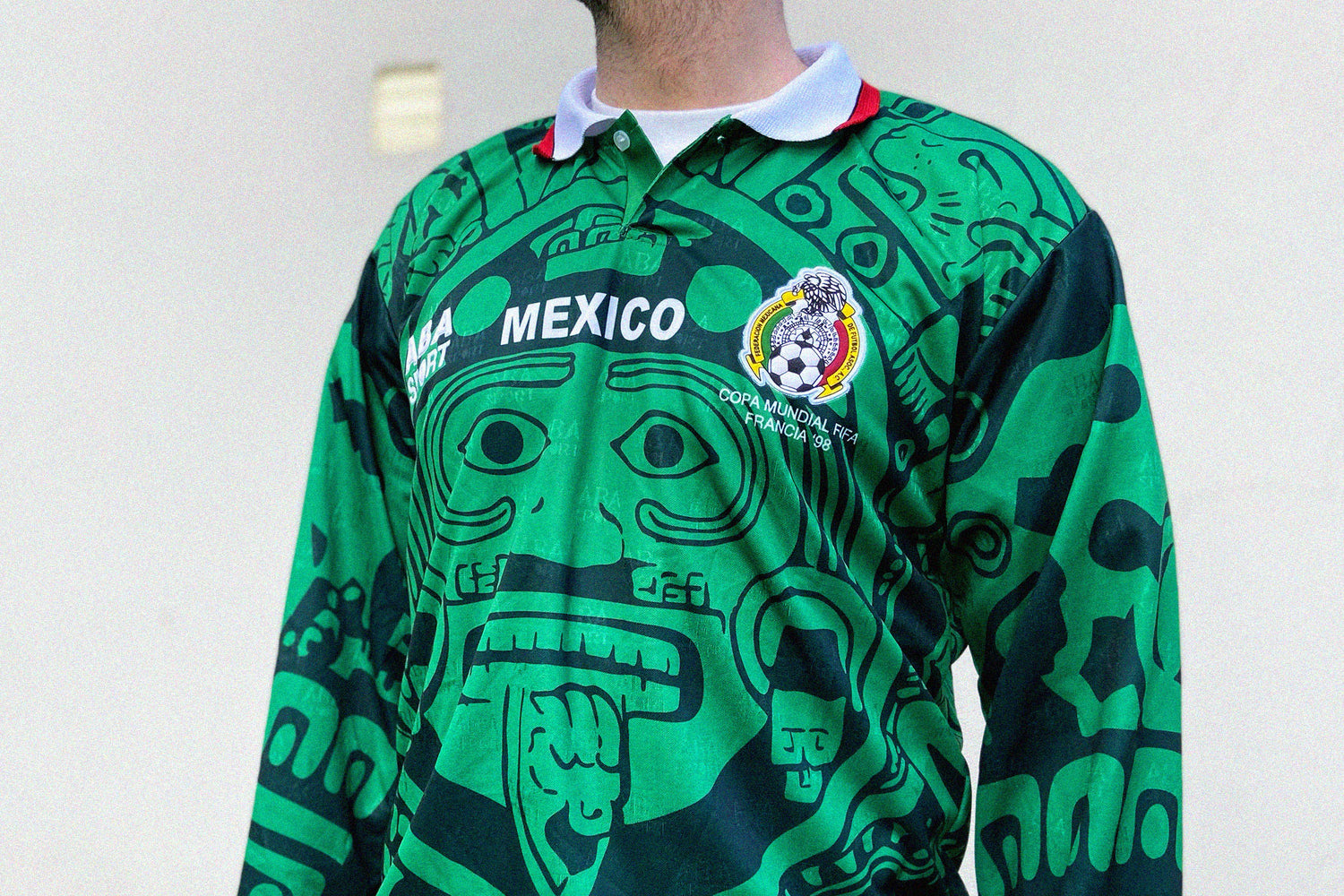 cult kits mexico 1998 re issue aba sport long sleeved shirt
