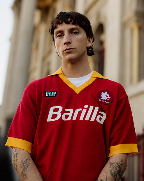 Cult Kits | AS Roma 1990-91, Ennerre , Home & Away shirt ,  Brand new with tags  , ReIssue , Football shirts , Retro , Soccer Jersey, Classic football shirts , Classic soccer jersey , Vintage football shirt , cult kits , festival fits , unique football shirts