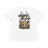Buy the white Real Madrid Galácticos Bootleg Tee, inspired by the legendary team of the 2000s featuring icons like Zidane, Ronaldo, Beckham, and Figo