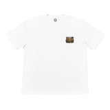 Buy the white Real Madrid Galácticos Bootleg Tee, inspired by the legendary team of the 2000s featuring icons like Zidane, Ronaldo, Beckham, and Figo (front)