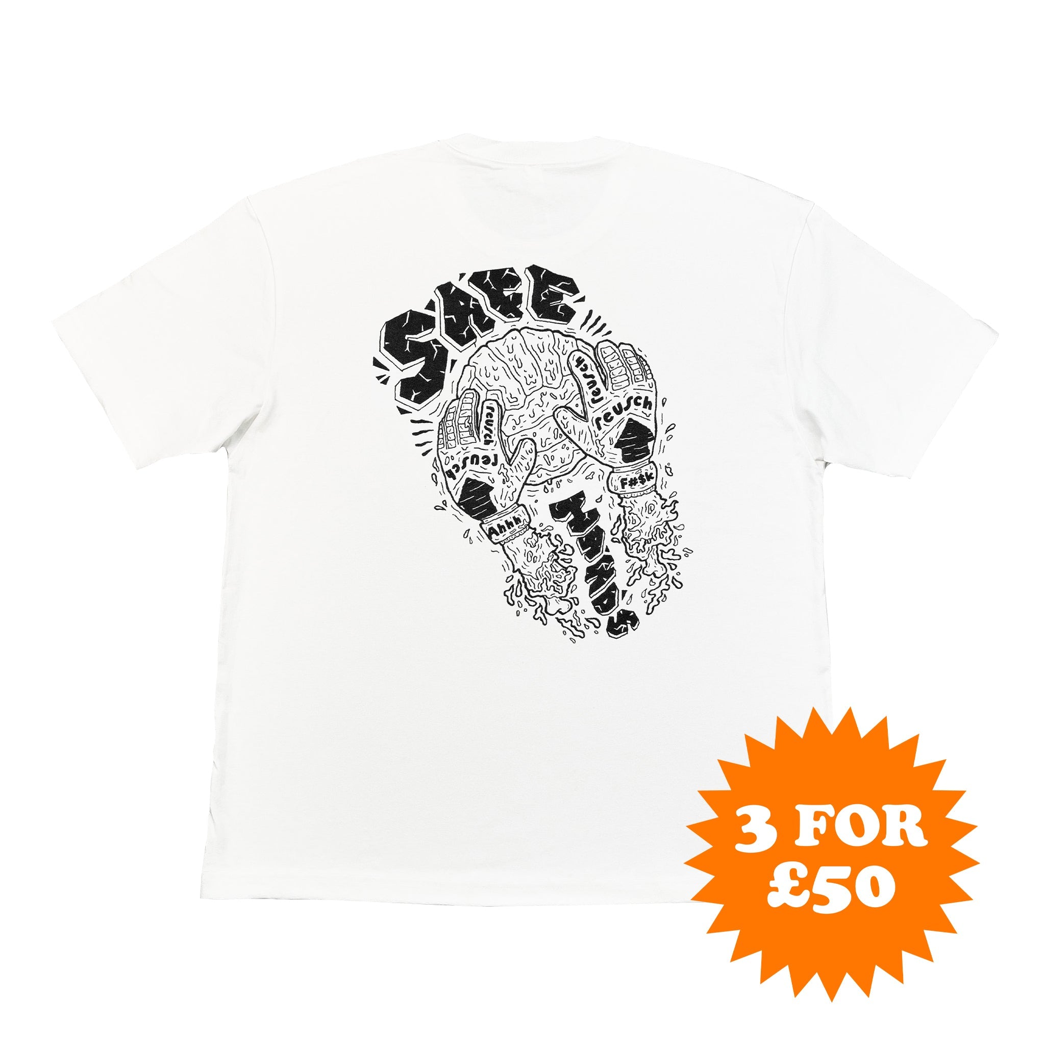 Buy Safe Hands Tee ~ Free worldwide shipping ~ Authentic Vintage Football Shirts from Cult Kits