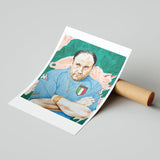 Buy Socceranos Tony Italia A3 Graphic Print ~ Free worldwide shipping ~ Authentic Vintage Football Shirts from Cult Kits