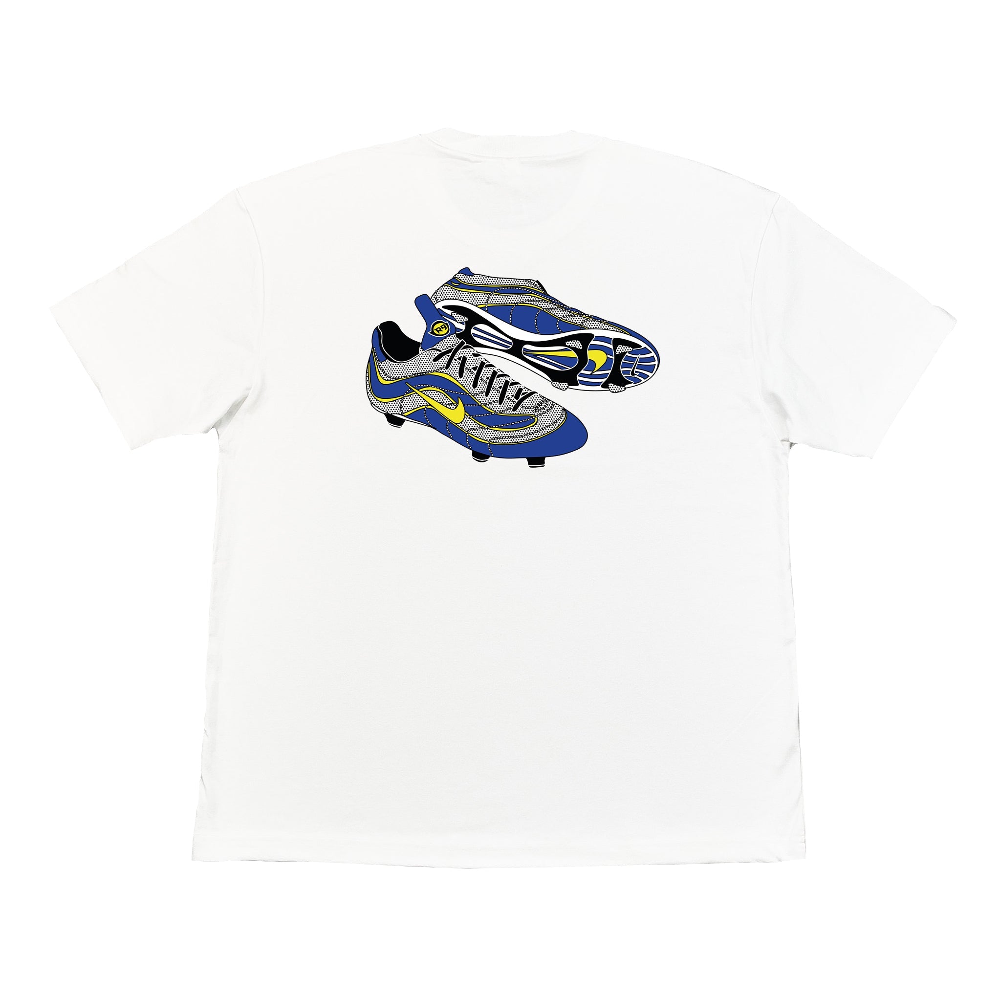 White Cult R9 Tee - Ronaldo Nazário’s Nike Mercurial Boot T-Shirt at Cult Kits