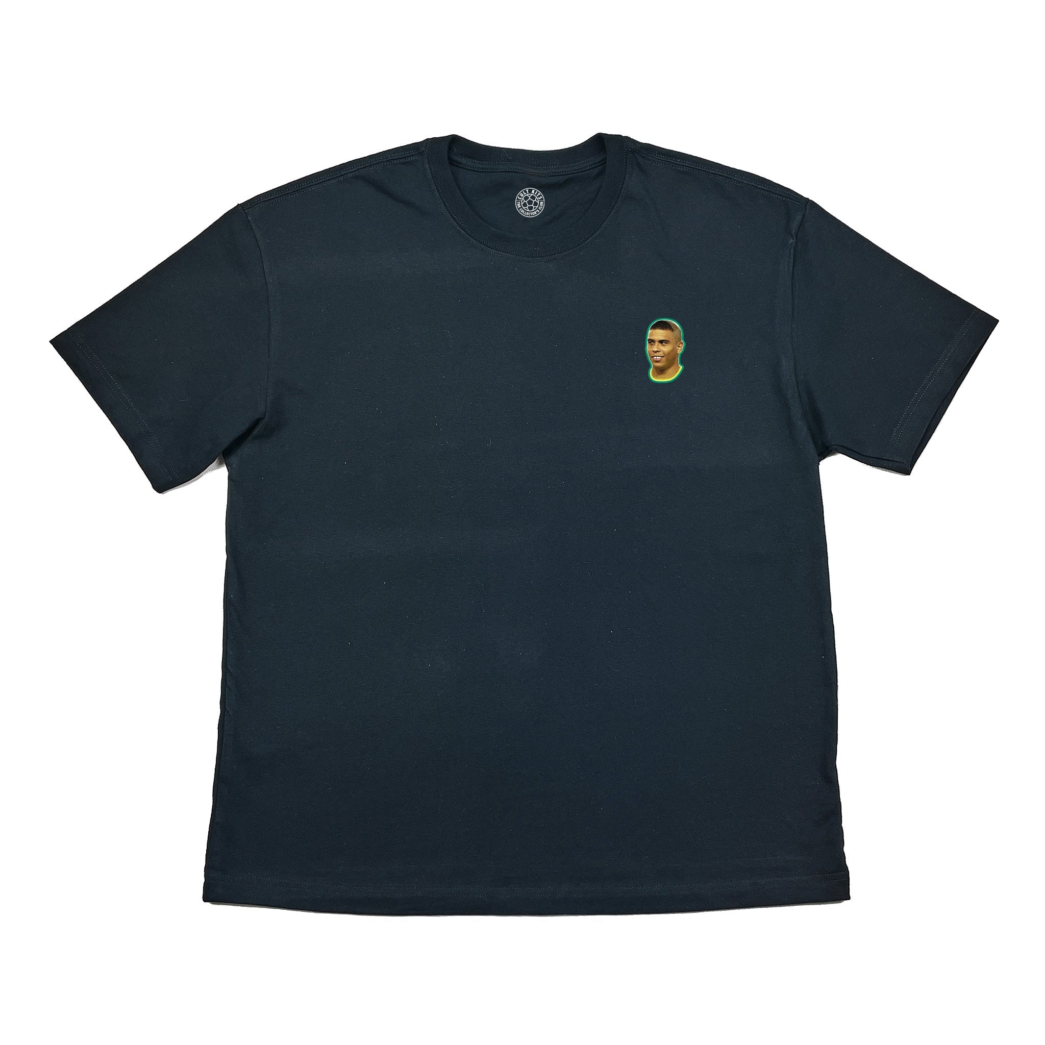 Buy the Black World Cup R9 Bootleg Tee - Ronaldo Nazario 2002 Graphic T-Shirt - Cult Kits (front)