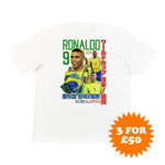 Buy the World Cup R9 Bootleg Tee - Ronaldo Nazario 2002 Graphic T-Shirt - Cult Kits