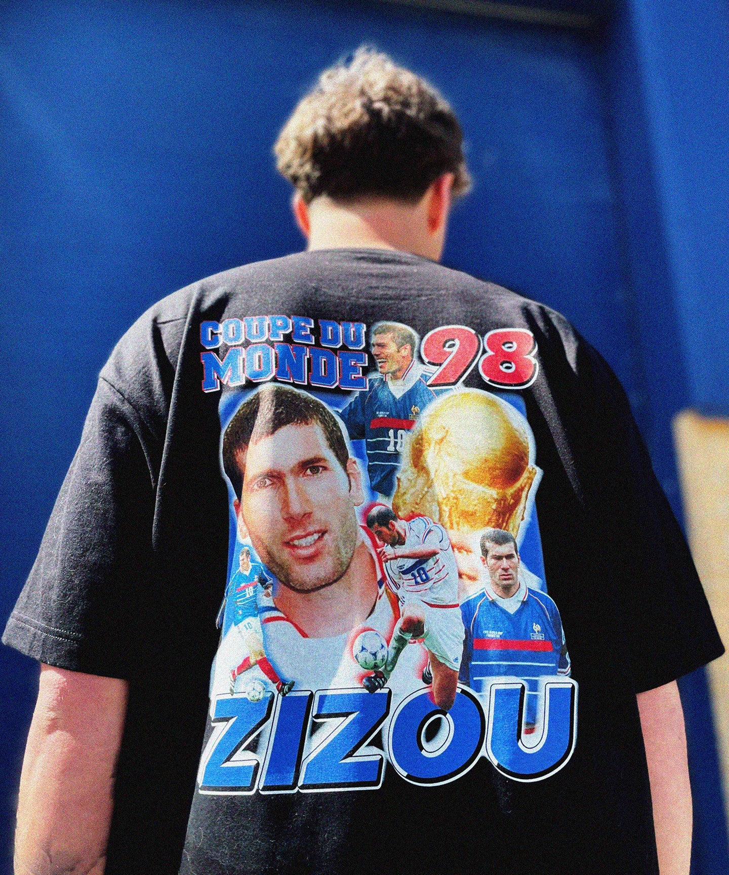 cult kits | zizou France 98 , world cup , bootleg t-shirt , classic football shirts , vintage football shirts , lifestyle , fashion , bootleg tees