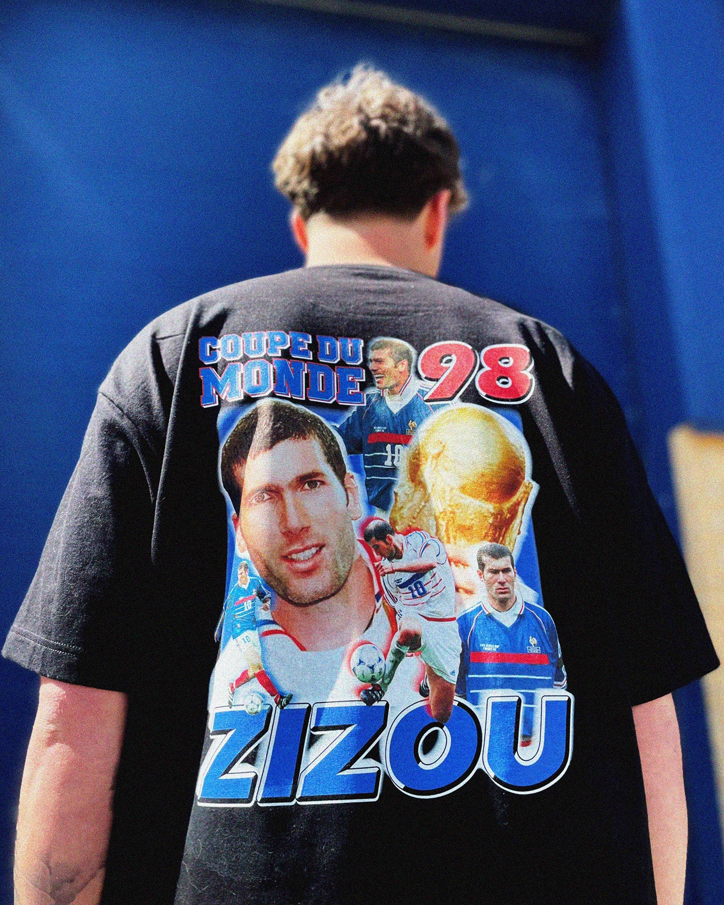 cult kits | zizou France 98 , world cup , bootleg t-shirt , classic football shirts , vintage football shirts , lifestyle , fashion , bootleg tees