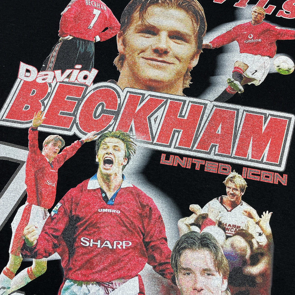 Shop MANCHESTER UNITED BECKHAM BOOTLEG TEE, classic football shirts, vintage football shirts & retro soccer jerseys at Cult Kits