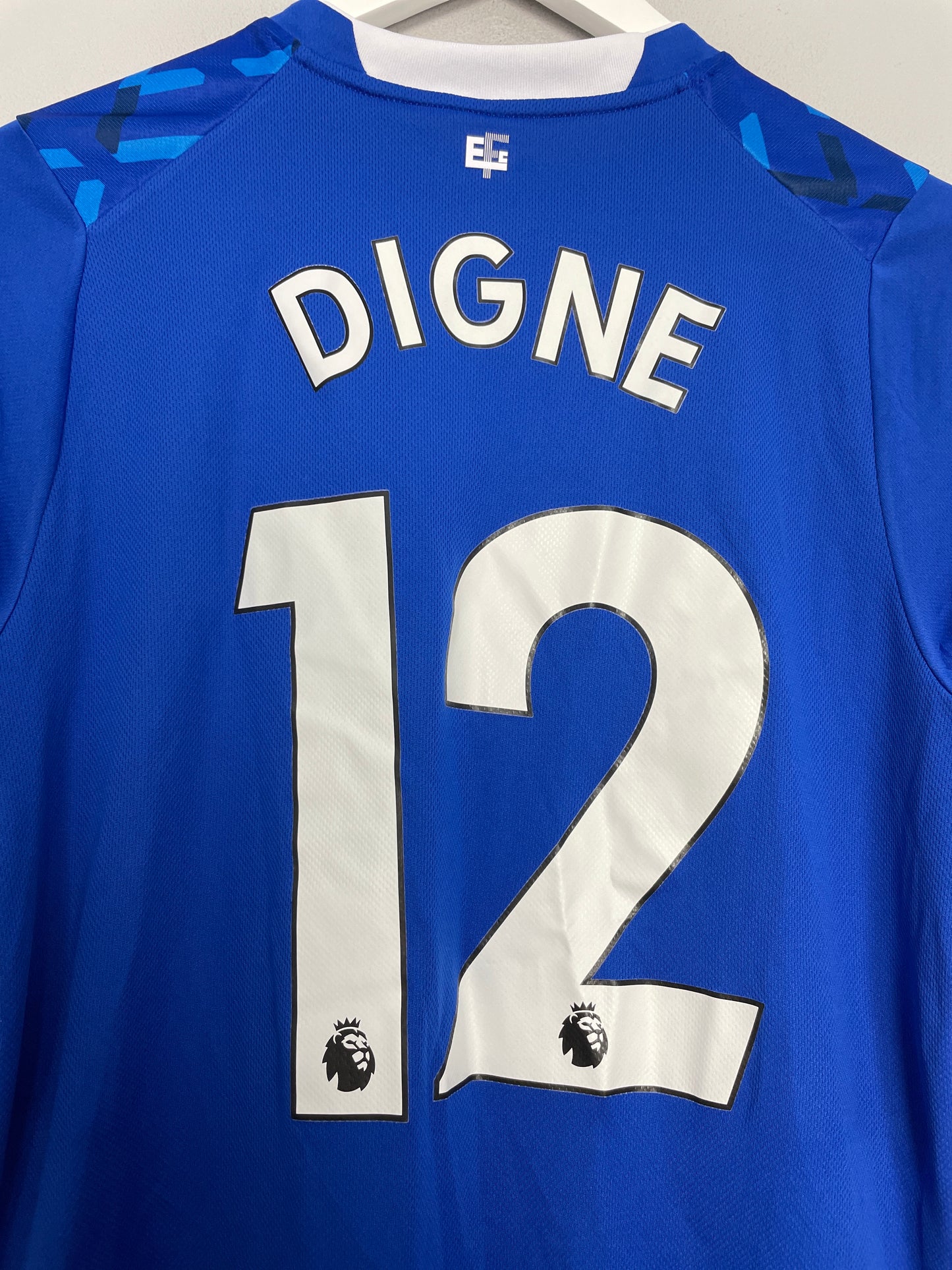 2019/20 EVERTON DIGNE #12 *MATCH ISSUE* HOME SHIRT (S) UMBRO