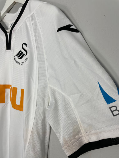 2017/18 SWANSEA CITY SANCHES #35 *MATCH WORN* HOME SHIRT (L) JOMA