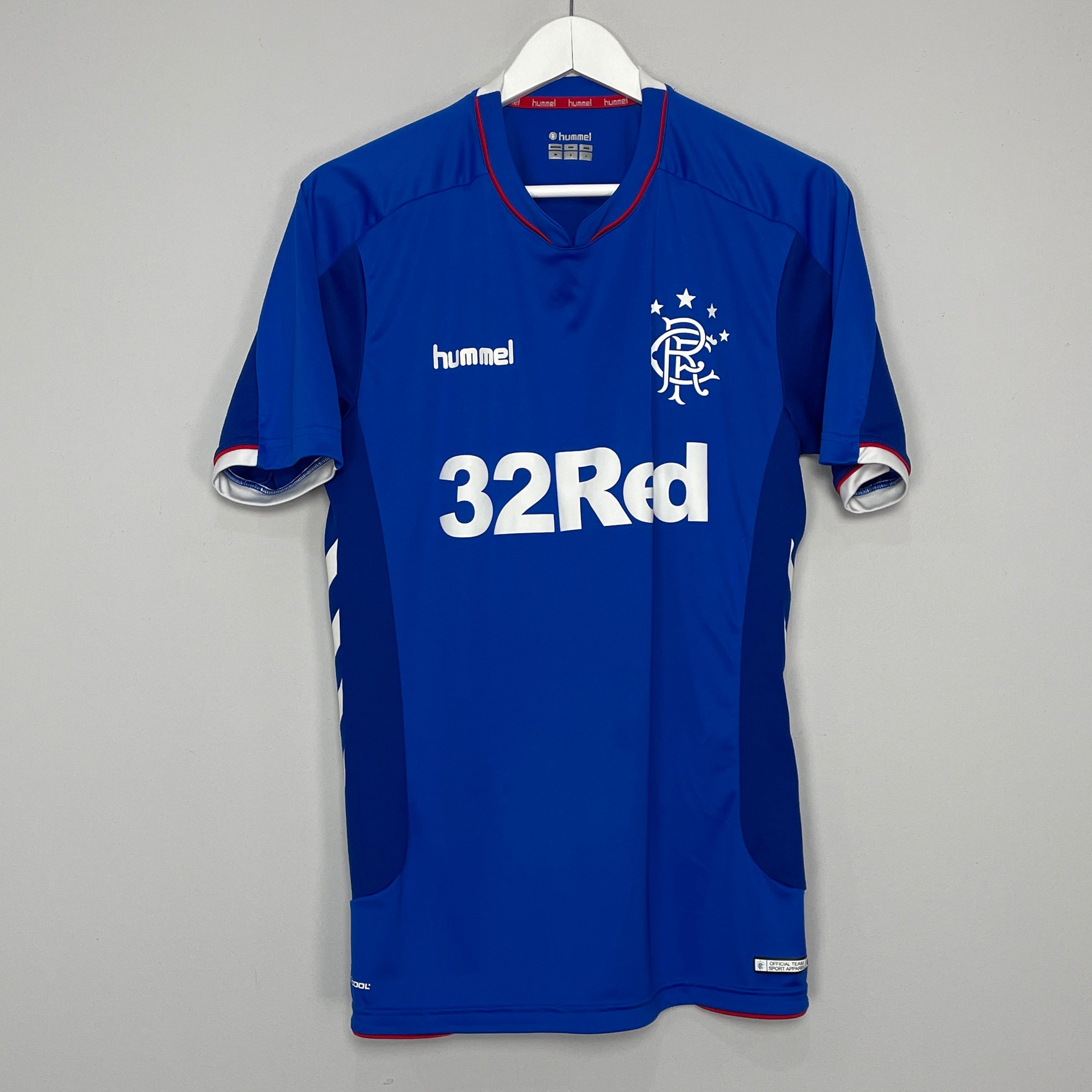 Shop 2018/19 RANGERS HOME SHIRT (M) HUMMEL, classic football shirts, vintage football shirts & retro soccer jerseys at Cult Kits