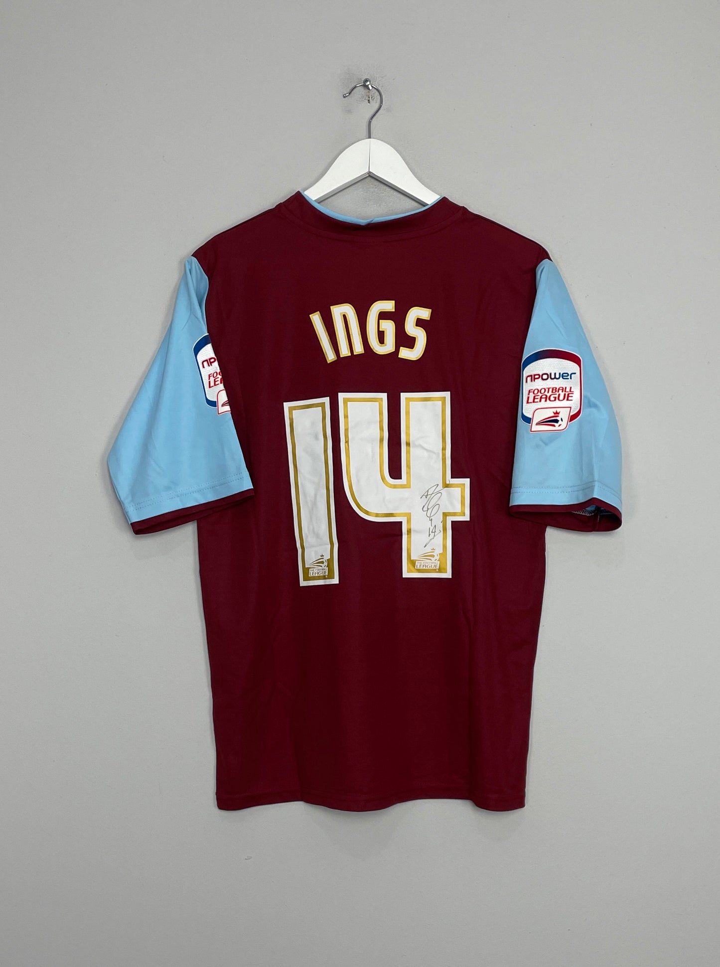 2012/13 BURNLEY INGS #14 *MATCH ISSUE + SIGNED* HOME SHIRT (M) PUMA