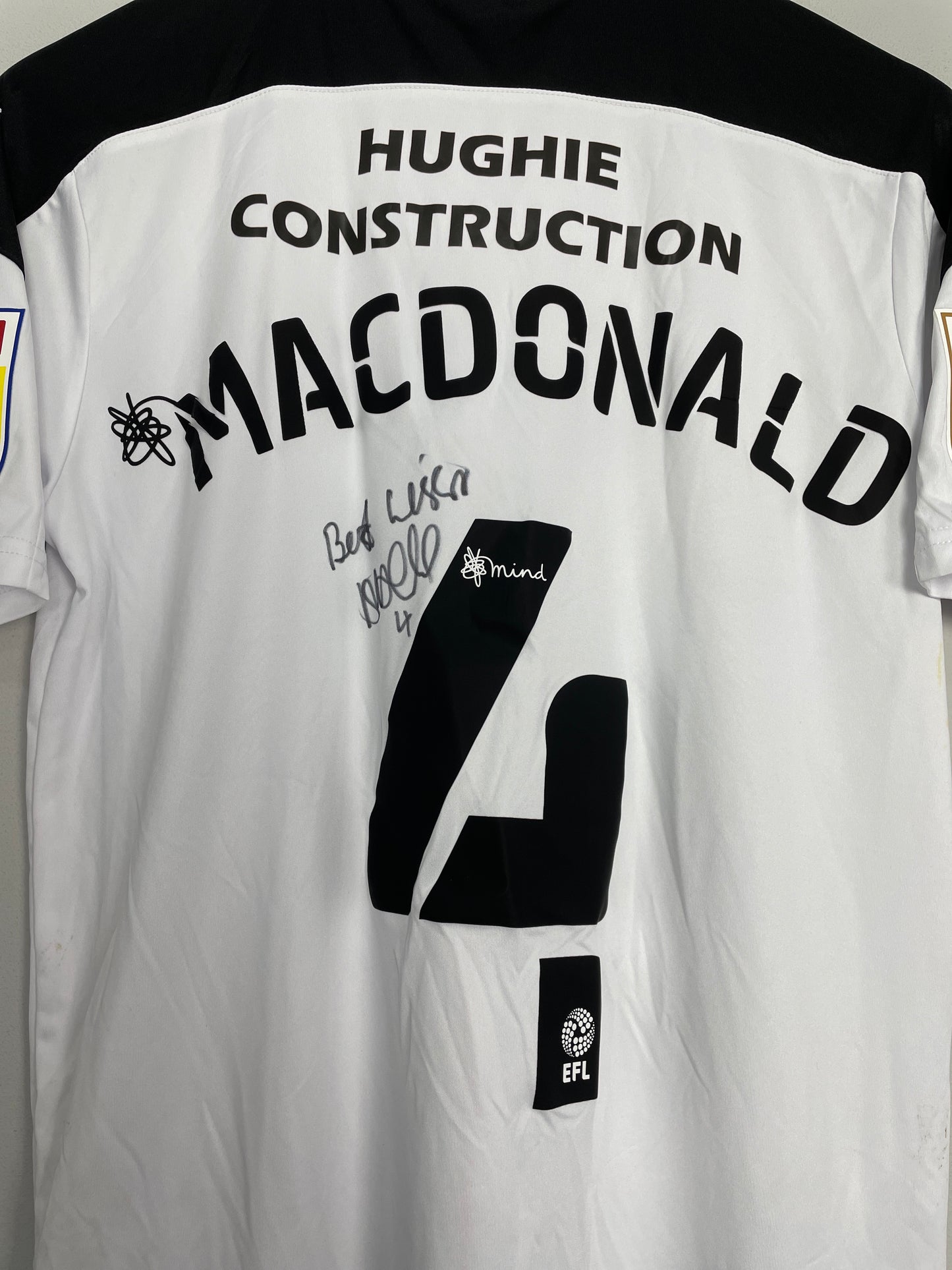 2020/21 ROTHERHAM MACDONALD #20 *MATCH WORN + SIGNED+ AWAY SHIRT (M) PUMA