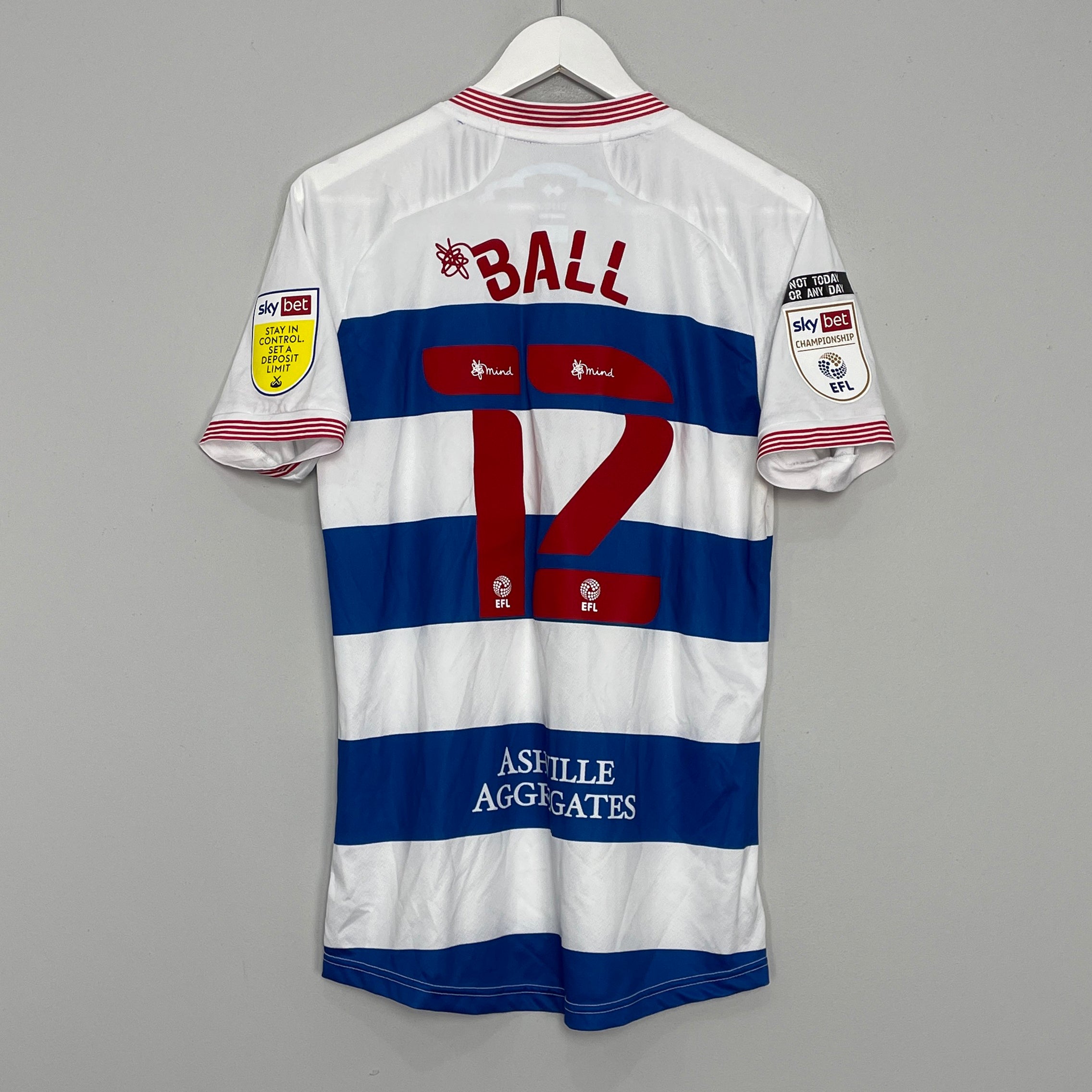 Shop 2020/21 QPR BALL #12 *MATCH ISSUE* HOME SHIRT (M) ERREA, classic football shirts, vintage football shirts & retro soccer jerseys at Cult Kits