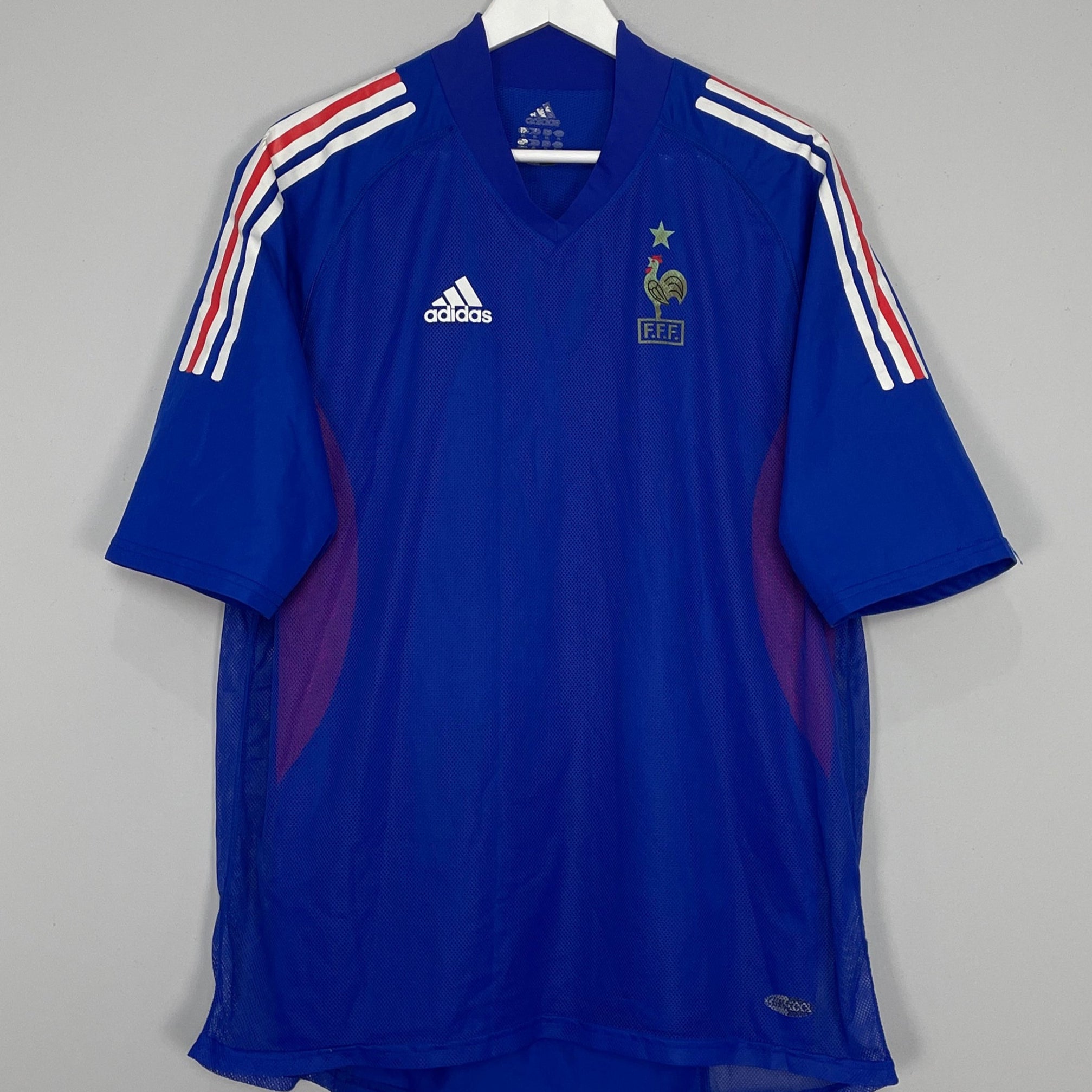 Shop 2002/04 FRANCE *PLAYER ISSUE* HOME SHIRT (M) ADIDAS, classic football shirts, vintage football shirts & retro soccer jerseys at Cult Kits