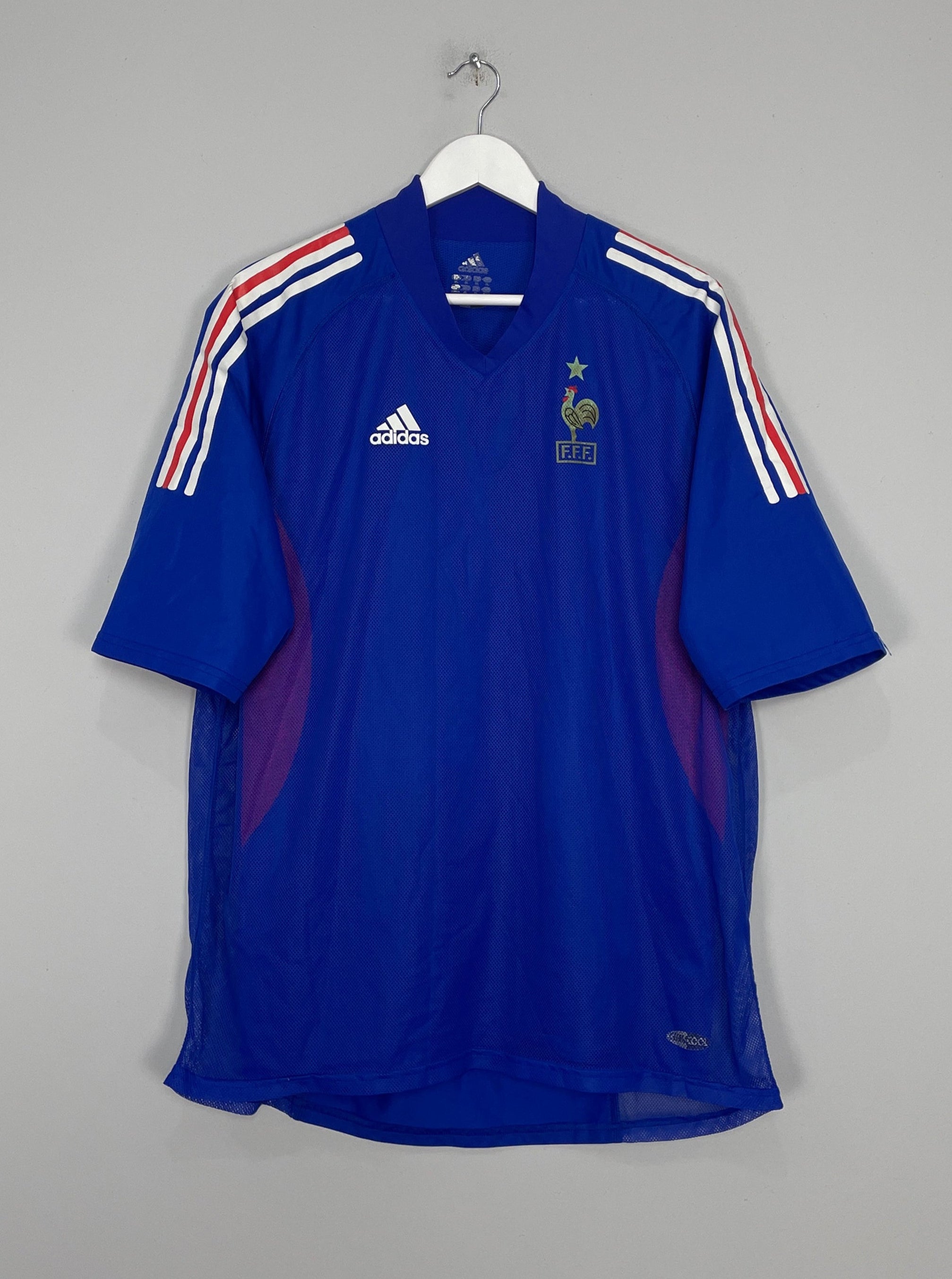 Shop 2002/04 FRANCE *PLAYER ISSUE* HOME SHIRT (M) ADIDAS, classic football shirts, vintage football shirts & retro soccer jerseys at Cult Kits