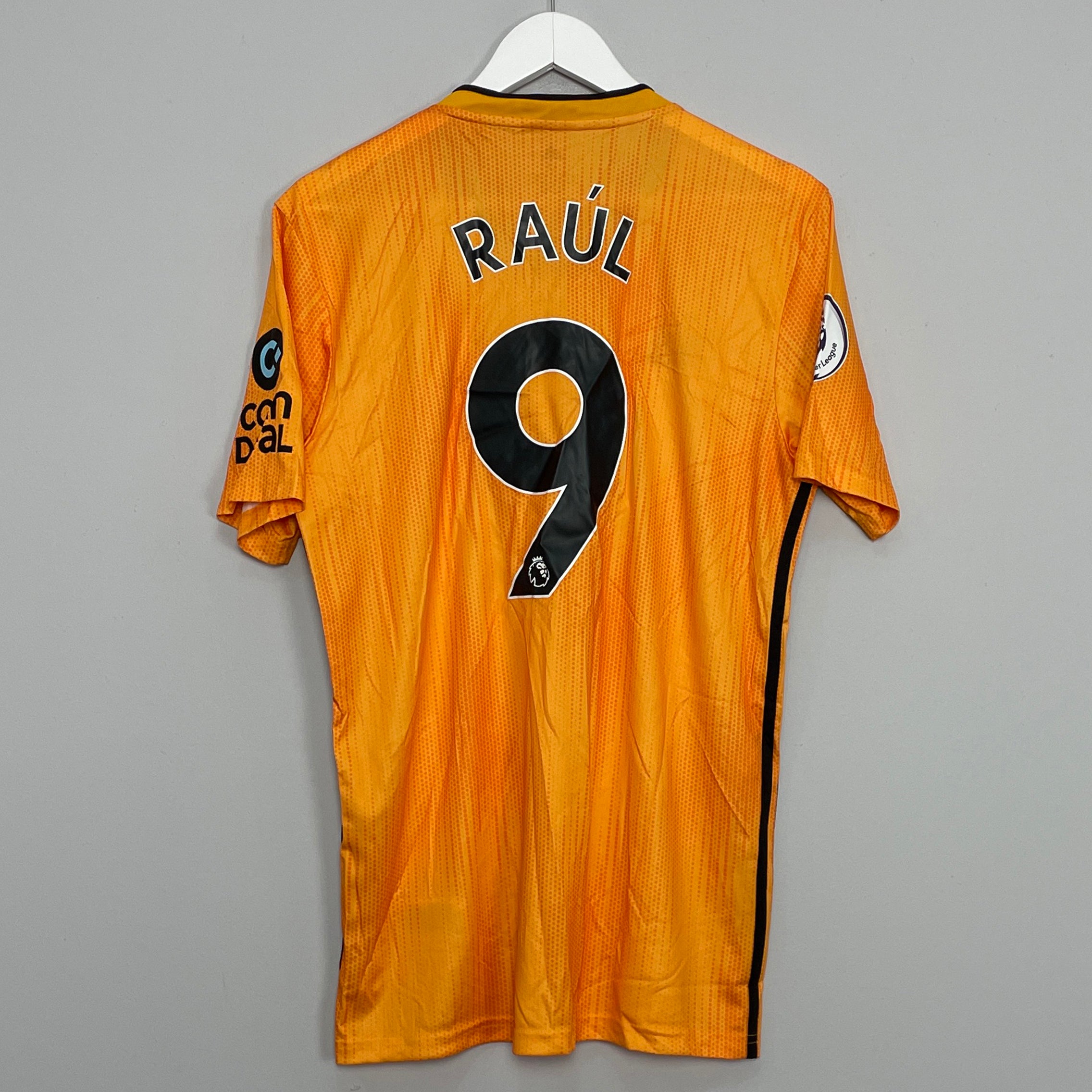 Shop 2019/20 WOLVES RAUL #9 *MATCH ISSUE* HOME SHIRT (M) ADIDAS, classic football shirts, vintage football shirts & retro soccer jerseys at Cult Kits