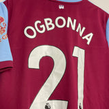 2019/20 WEST HAM OGBONNA #21 *MATCH ISSUE* HOME SHIRT (L) UMBRO