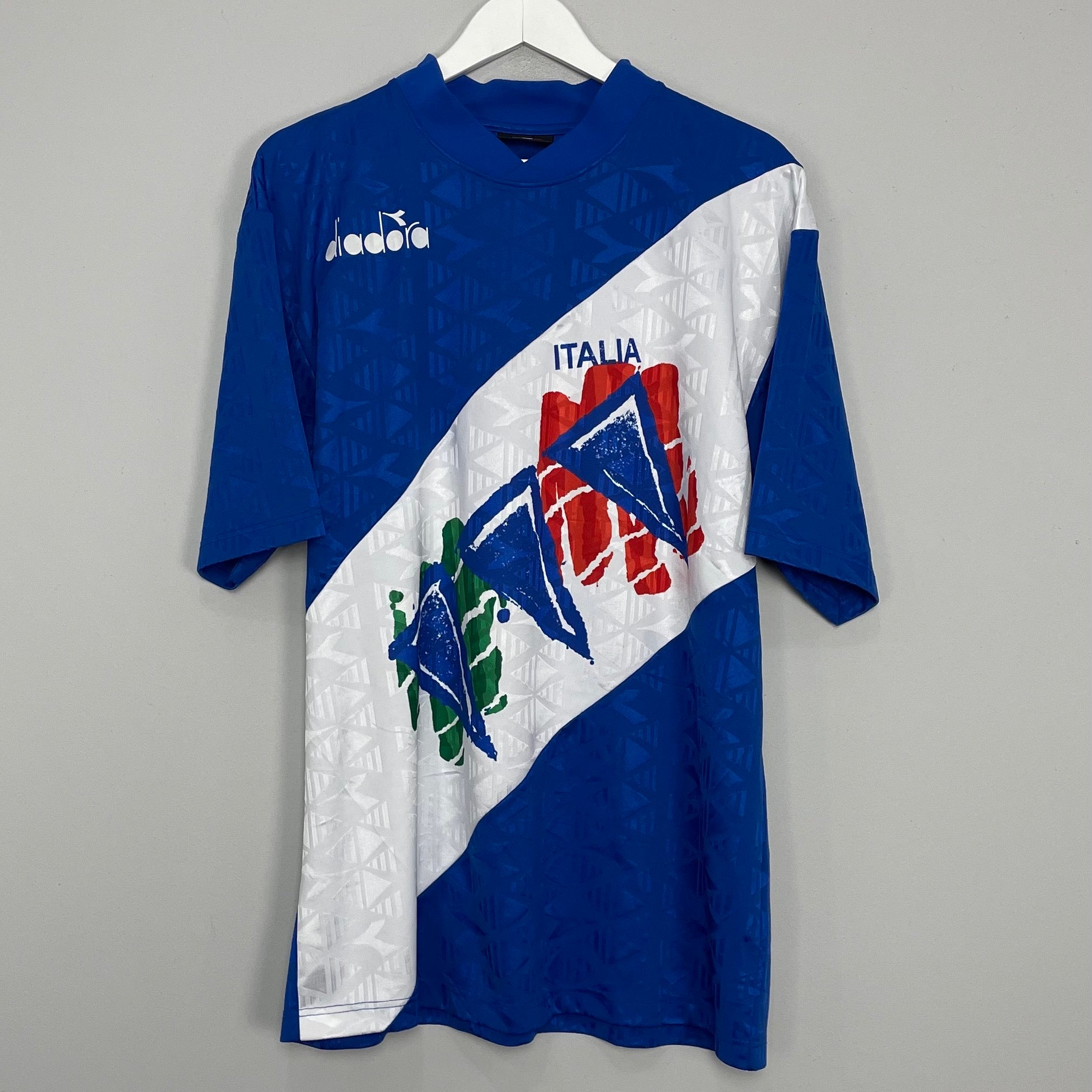Shop 1994 ITALY TRAINING SHIRT (XL) DIADORA, classic football shirts, vintage football shirts & retro soccer jerseys at Cult Kits
