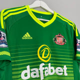 2015/16 SUNDERLAND O'SHEA #16 *MATCH ISSUE + SIGNED* AWAY SHIRT (L) ADIDAS