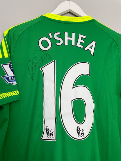 2015/16 SUNDERLAND O'SHEA #16 *MATCH ISSUE + SIGNED* AWAY SHIRT (L) ADIDAS