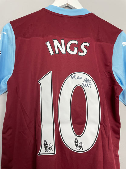 2014/15 BURNLEY INGS #10 *MATCH ISSUE + SIGNED* HOME SHIRT (M) PUMA