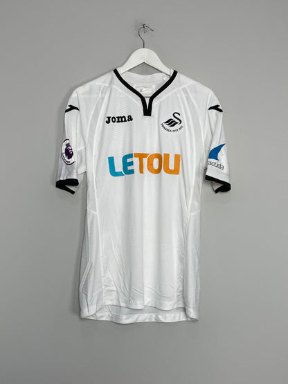 2017/18 SWANSEA CITY SANCHES #35 *MATCH WORN* HOME SHIRT (L) JOMA