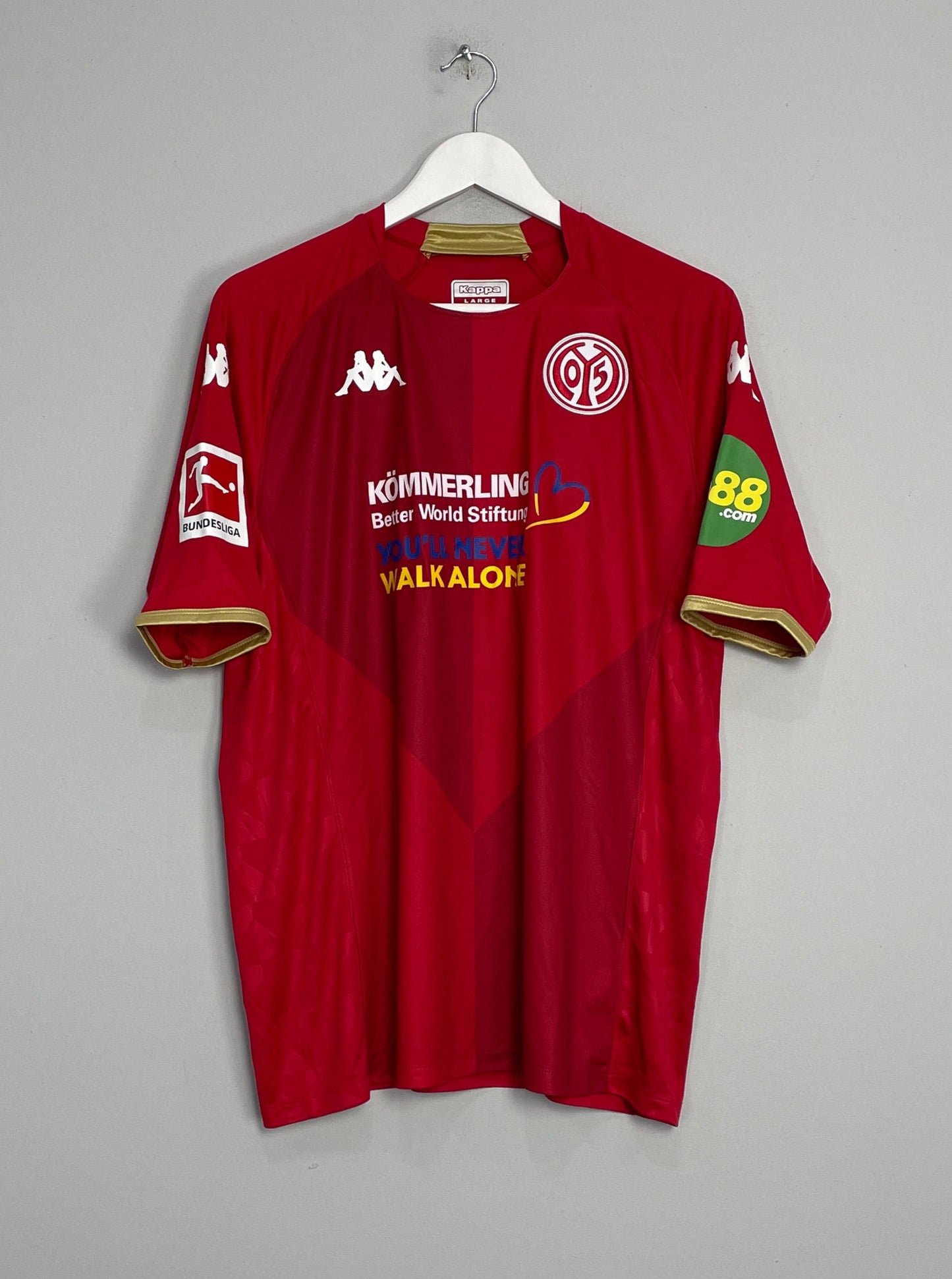 2021/22 FC MAINZ PAPELA #24 *MATCH ISSUE* HOME SHIRT (L) KAPPA