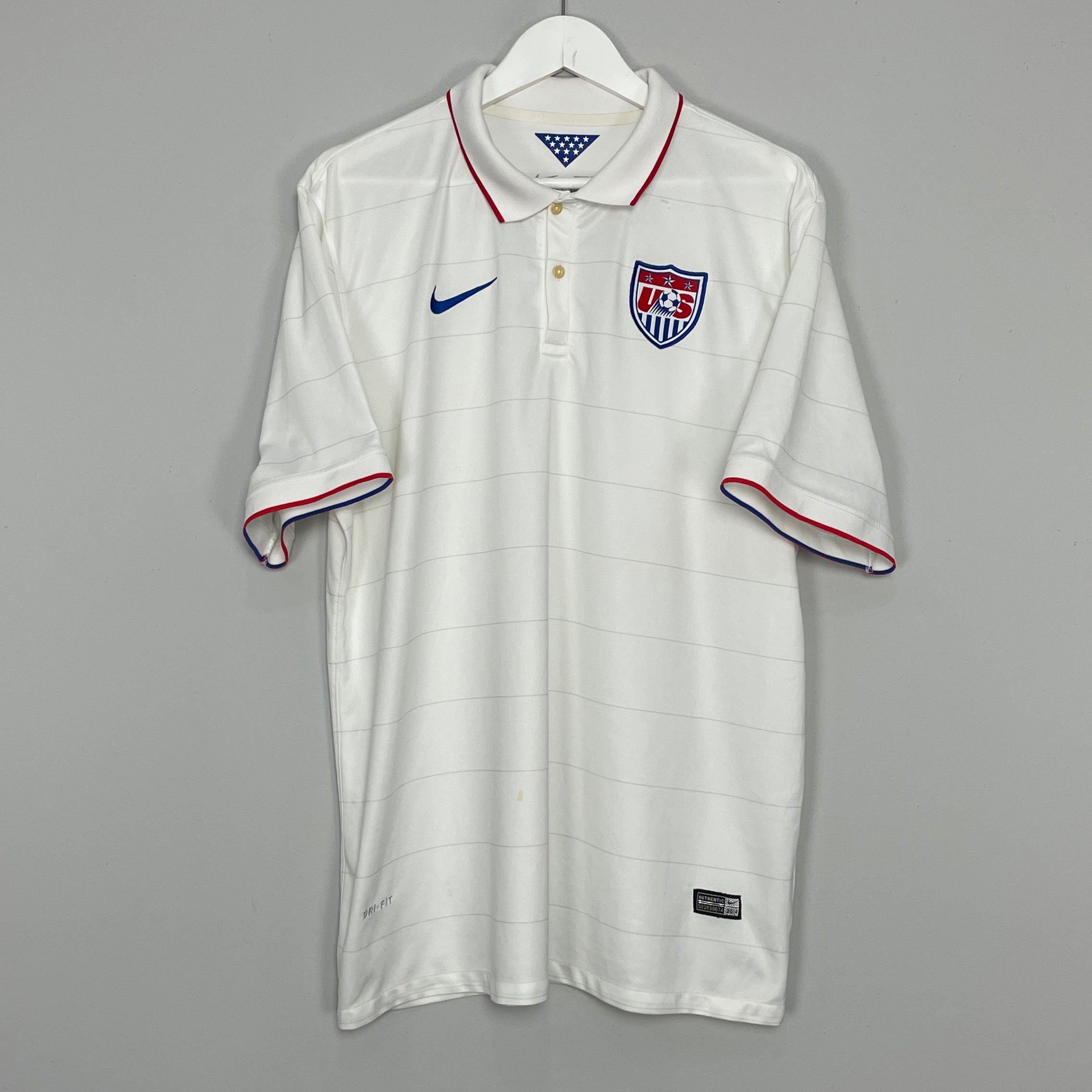 Shop 2014/15 USA HOME SHIRT (XXL) NIKE, classic football shirts, vintage football shirts & retro soccer jerseys at Cult Kits