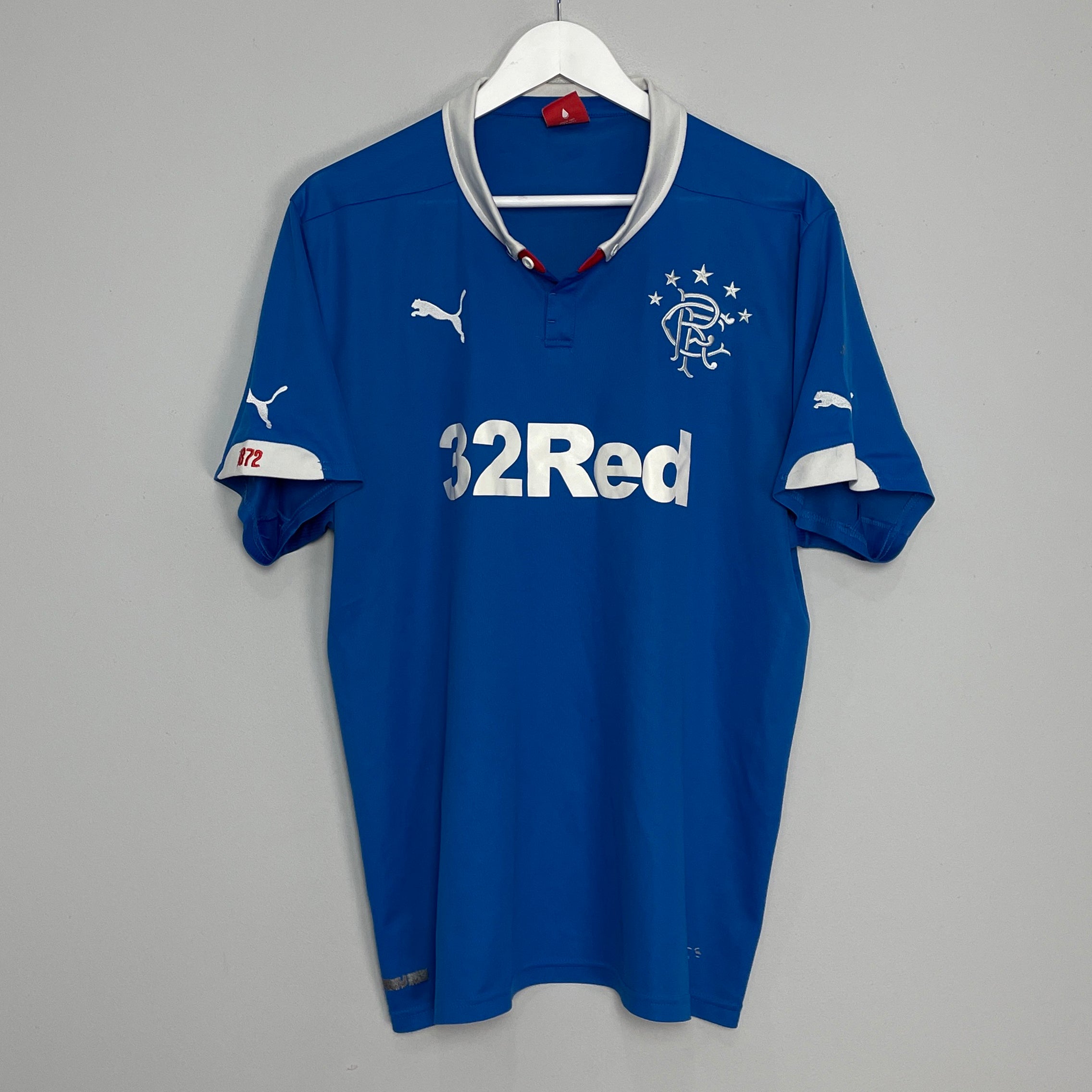 Shop 2014/15 RANGERS HOME SHIRT (XL) PUMA, classic football shirts, vintage football shirts & retro soccer jerseys at Cult Kits
