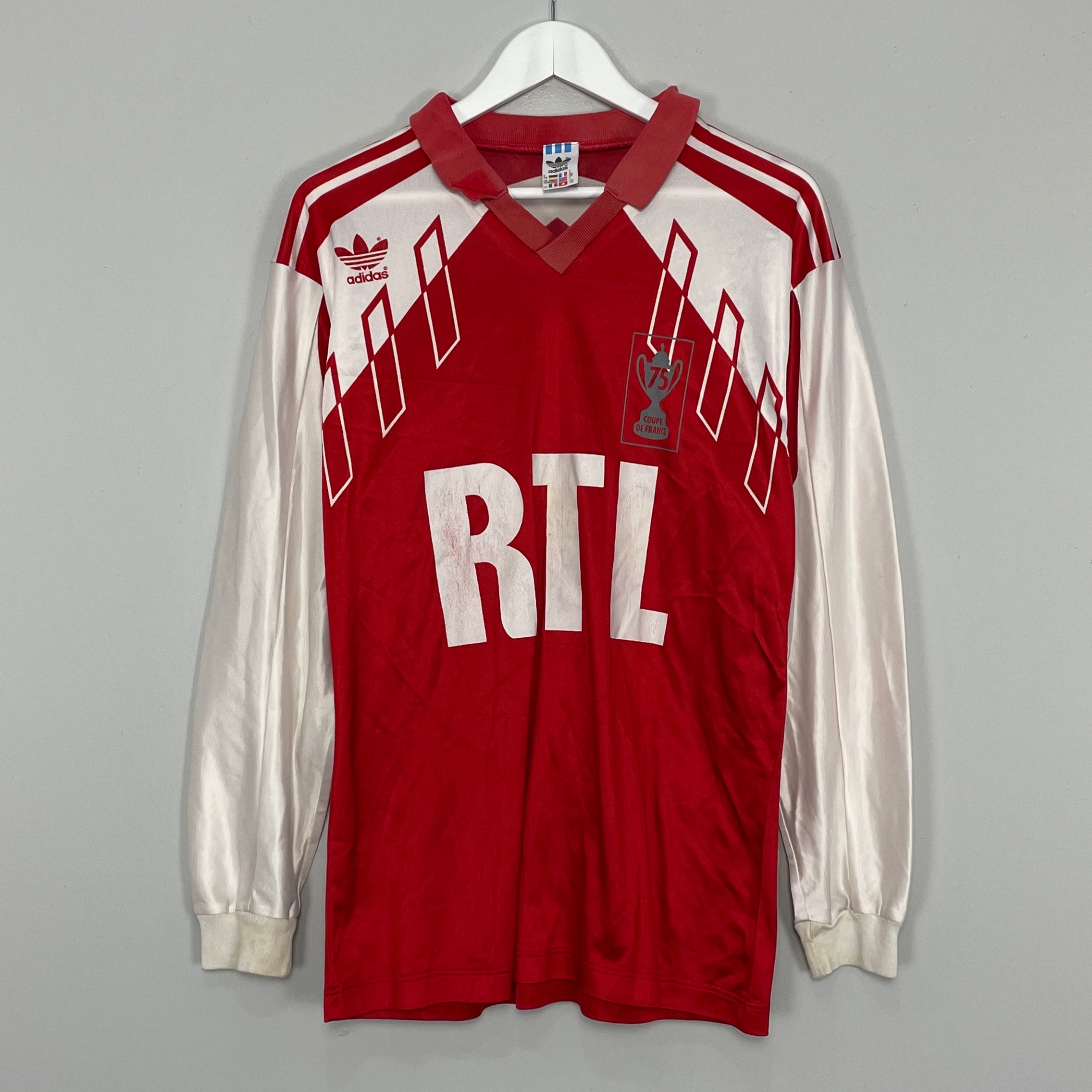 Shop 1992 COUPE DE FRANCE 75 YEAR ANNIVERSARY #3 LS SHIRT (L) ADIDAS, classic football shirts, vintage football shirts & retro soccer jerseys at Cult Kits