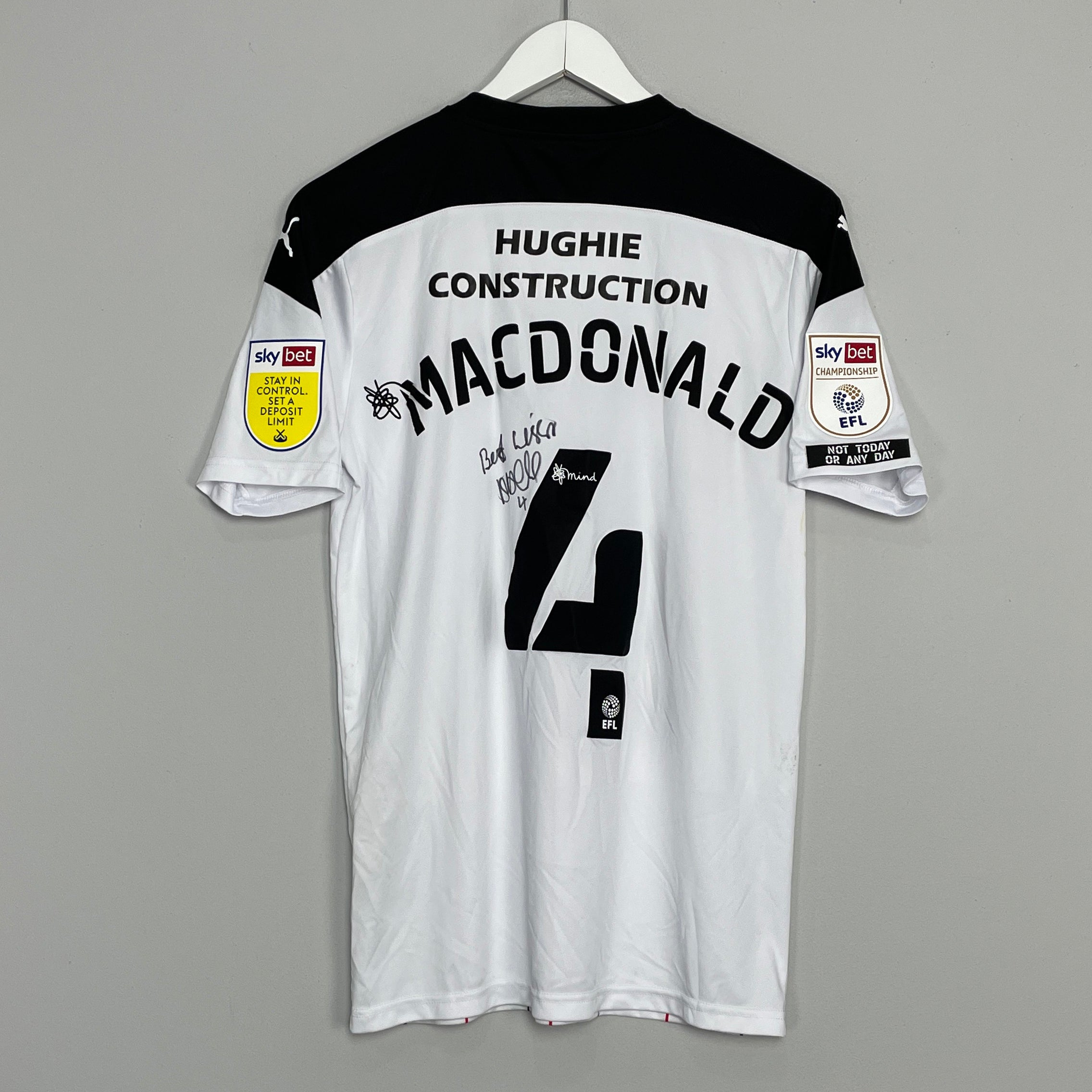 Shop 2020/21 ROTHERHAM MACDONALD #20 *MATCH WORN + SIGNED+ AWAY SHIRT (M) PUMA, classic football shirts, vintage football shirts & retro soccer jerseys at Cult Kits