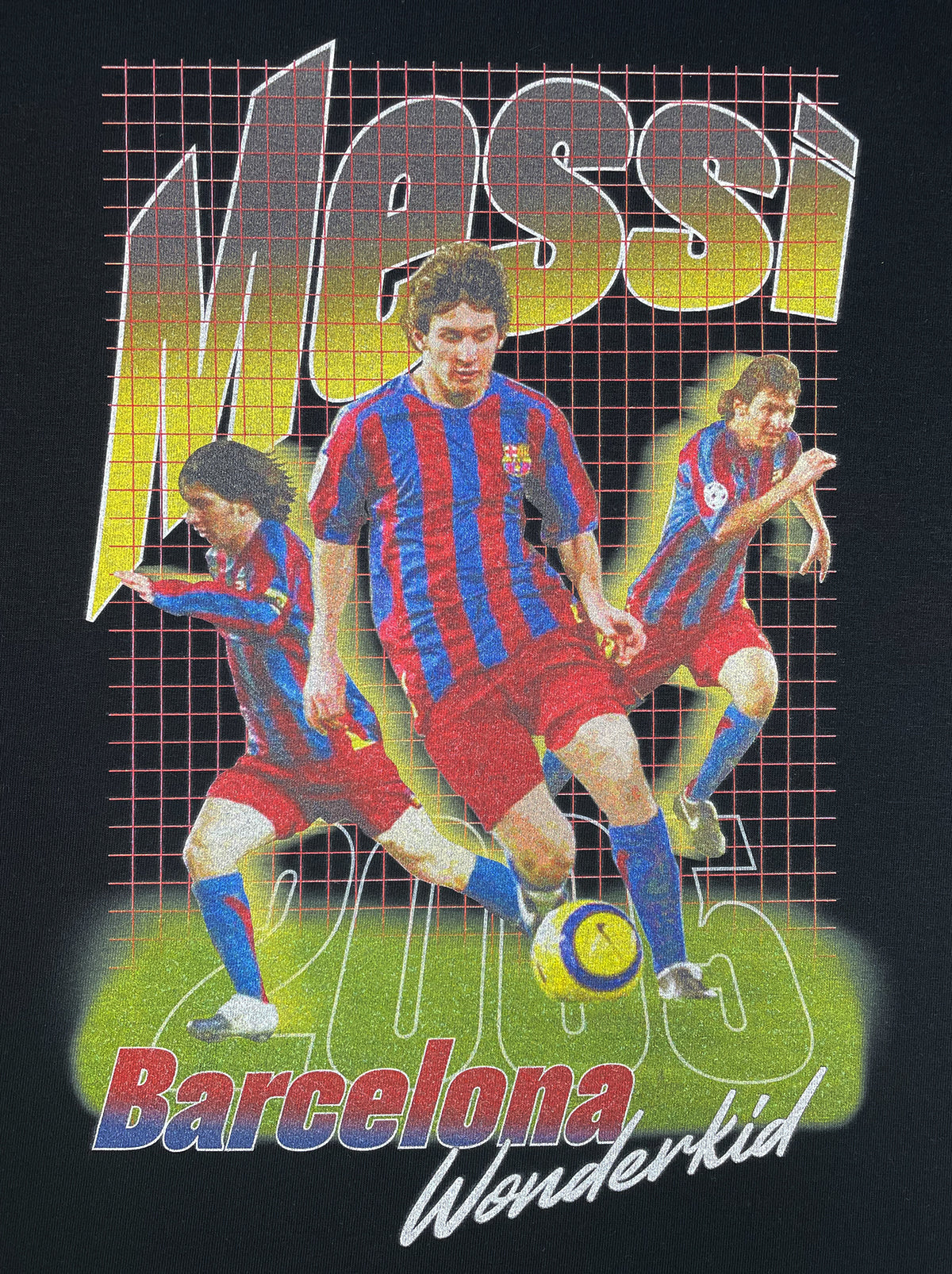Shop BARCELONA MESSI WONDERKID BOOTLEG TEE, classic football shirts, vintage football shirts & retro soccer jerseys at Cult Kits