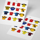 ICONIC ARSENAL SHIRTS A3 PRINT