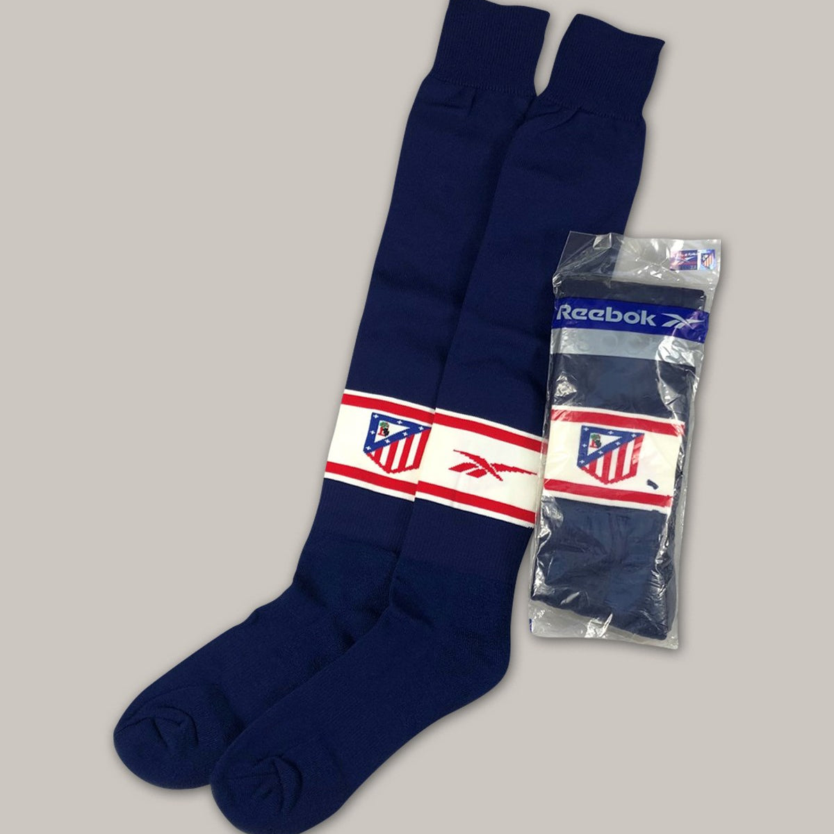 Shop 1998/99 ATLETICO MADRID AWAY SOCKS (MULTIPLE SIZES) REEBOK, classic football shirts, vintage football shirts & retro soccer jerseys at Cult Kits